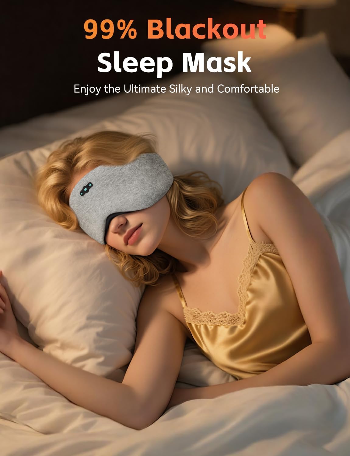 Detalle de Sleep Mask Headphones with Bluetooth 6.0: All‑Night Audio for Side Sleepers