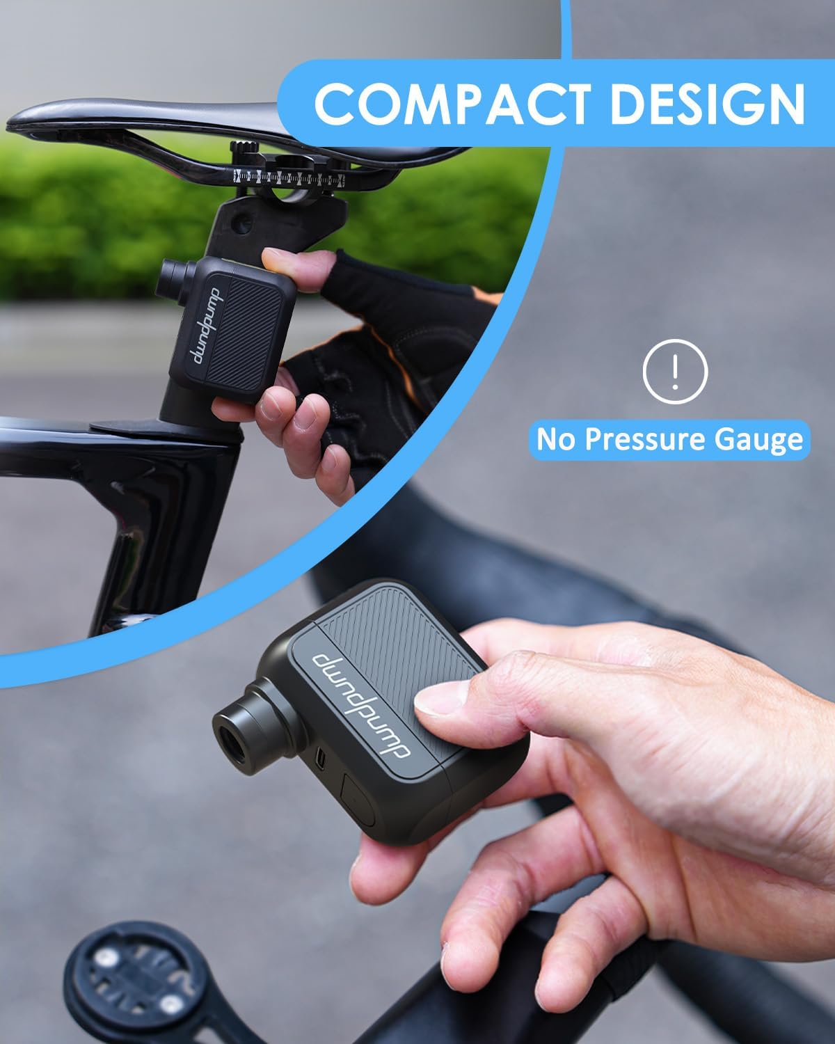 Detalle de dwndpump Pompe à vélo électrique 100 PSI (sans manomètre) mini gonfleur rechargeable Type-C – pour pneus vélo