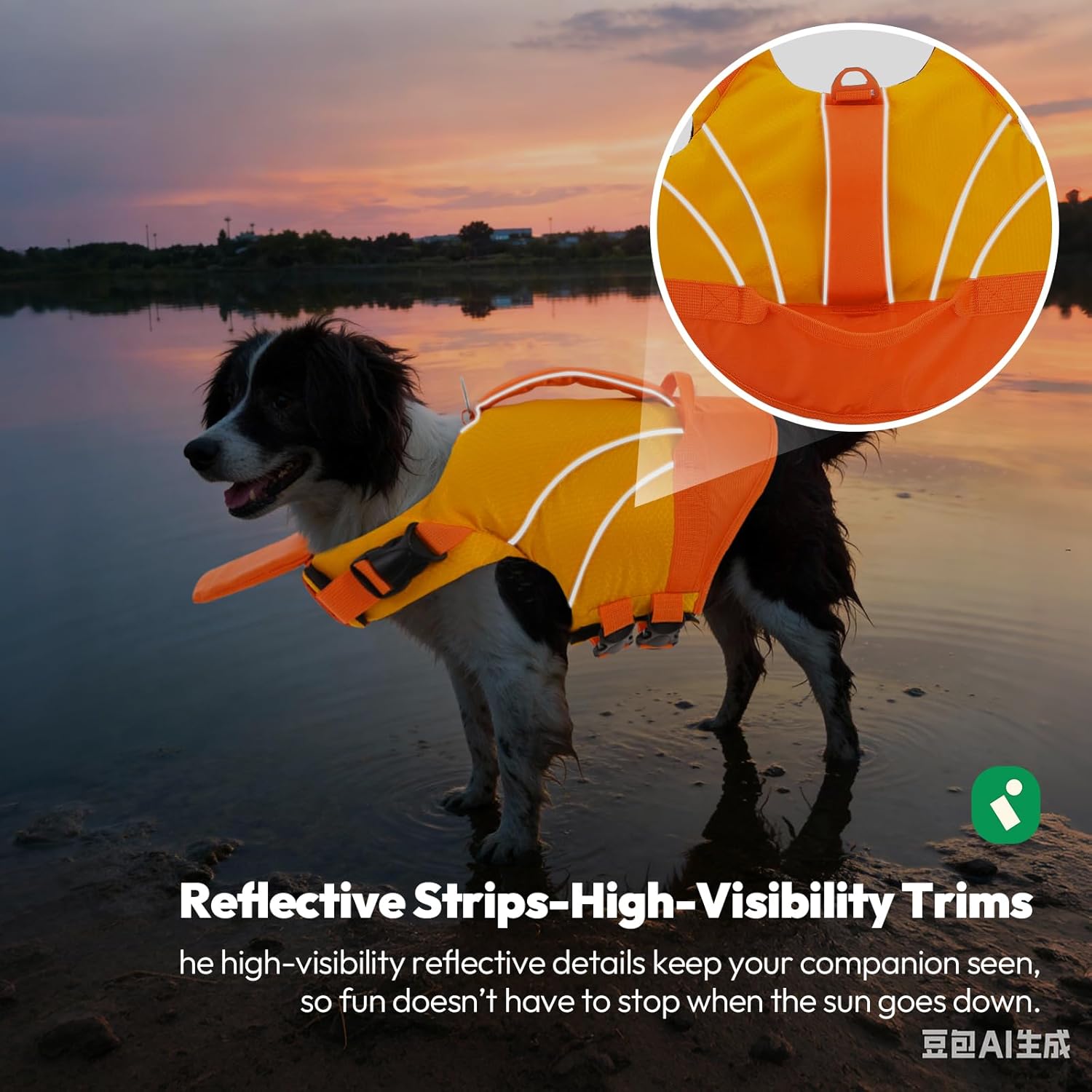 Thumbnail 5 de KONVINIT Salvagente per cani con mentoniera amovibile e maniglia di recupero