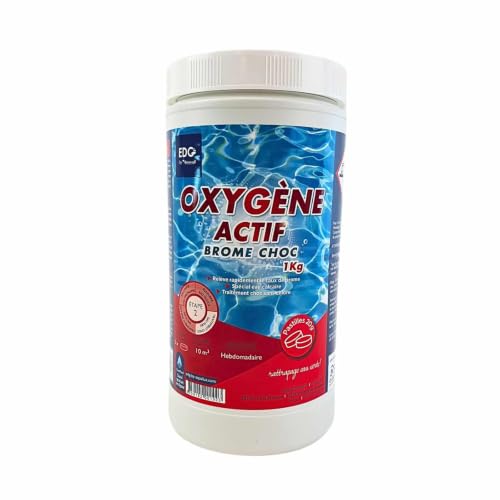 EDG by AQUALUX International – Oxygène Actif sans Chlore & Brome Choc Spa/Piscine, Pastilles 20g (1kg) – Activateur de Brome