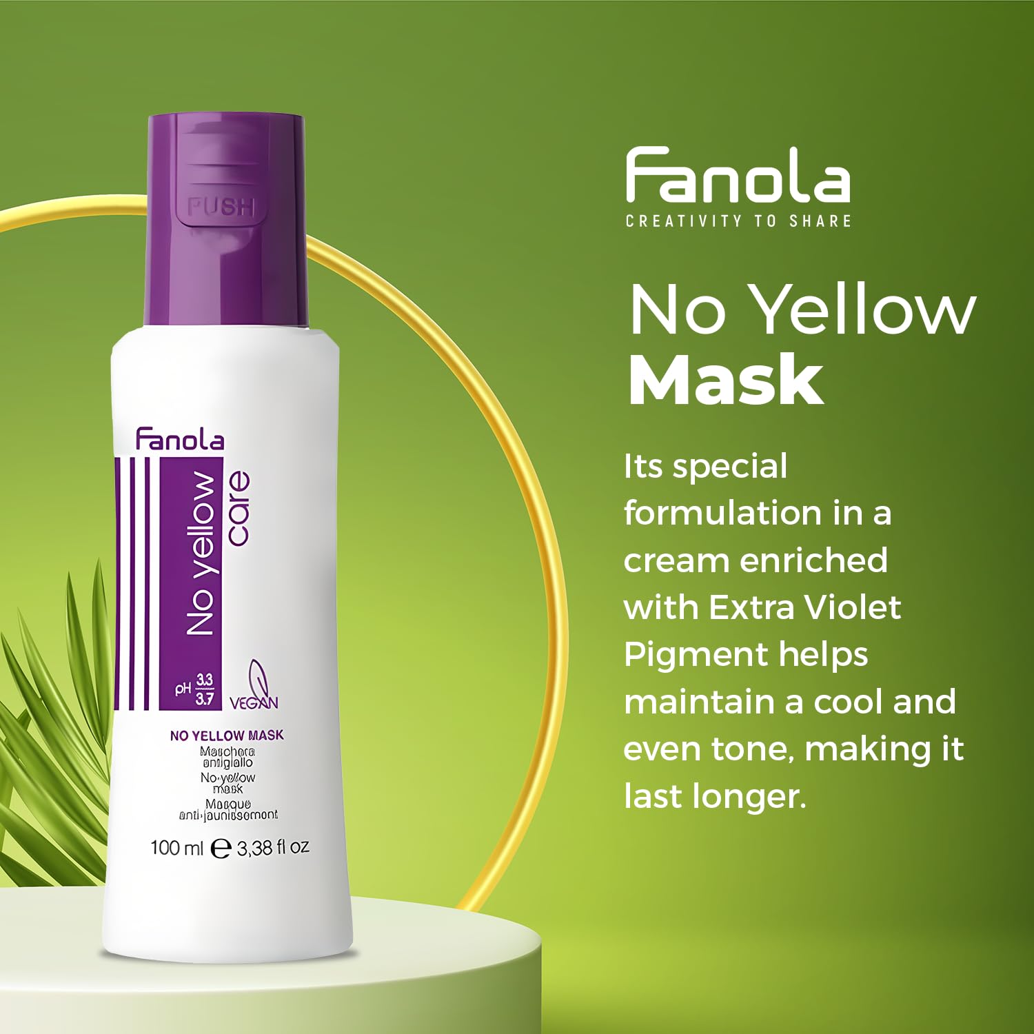 Detalle de Fanola No Yellow Maske Banane 100 ml – Neutralisiert Gelbstich und macht Haar weich