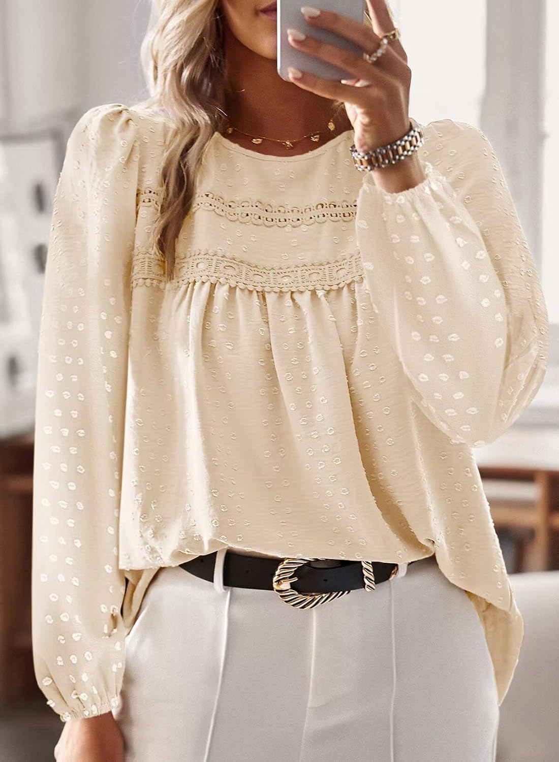 Thumbnail 3 de TUUHAW Tee Shirt Femme Boho Col Rond