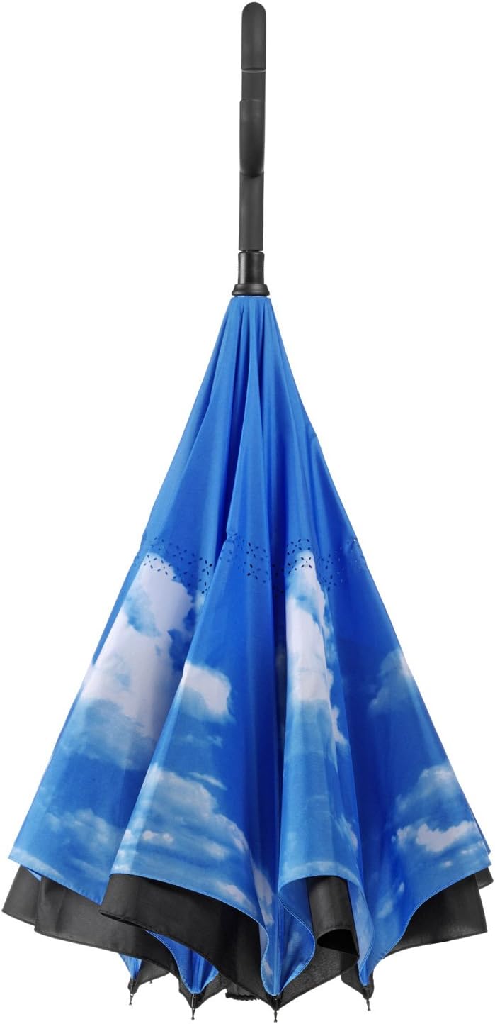 Thumbnail 3 de Parapluie inversé GOODS+GADGETS avec ciel bleu et poignée en C (parapluie à bâton inversé) – 105 cm