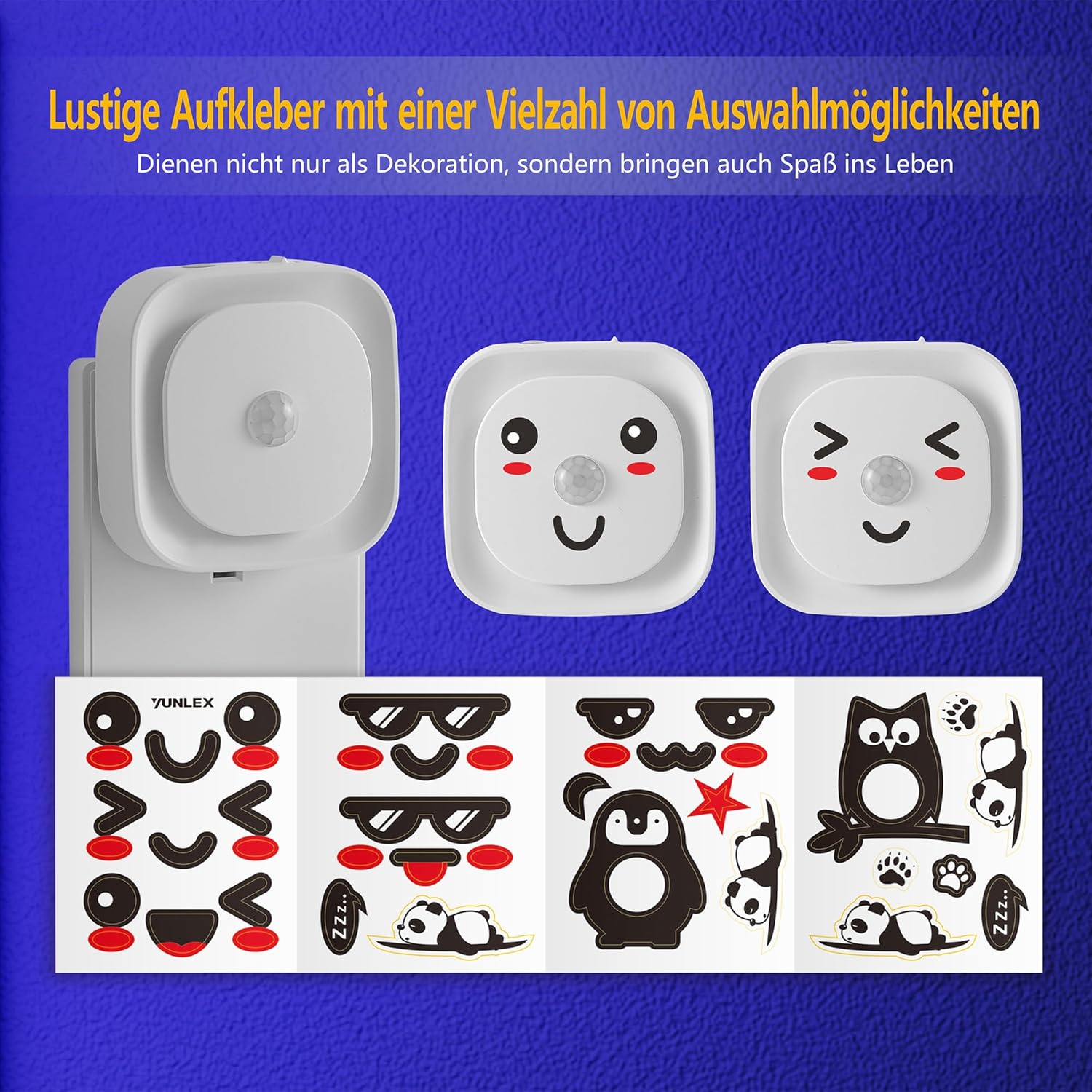 Thumbnail 6 de YUNLEX Nachtlicht Steckdose mit Bewegungs- und Dämmerungssensor, 2er-Set – dimmbar, 3 Sensormodi