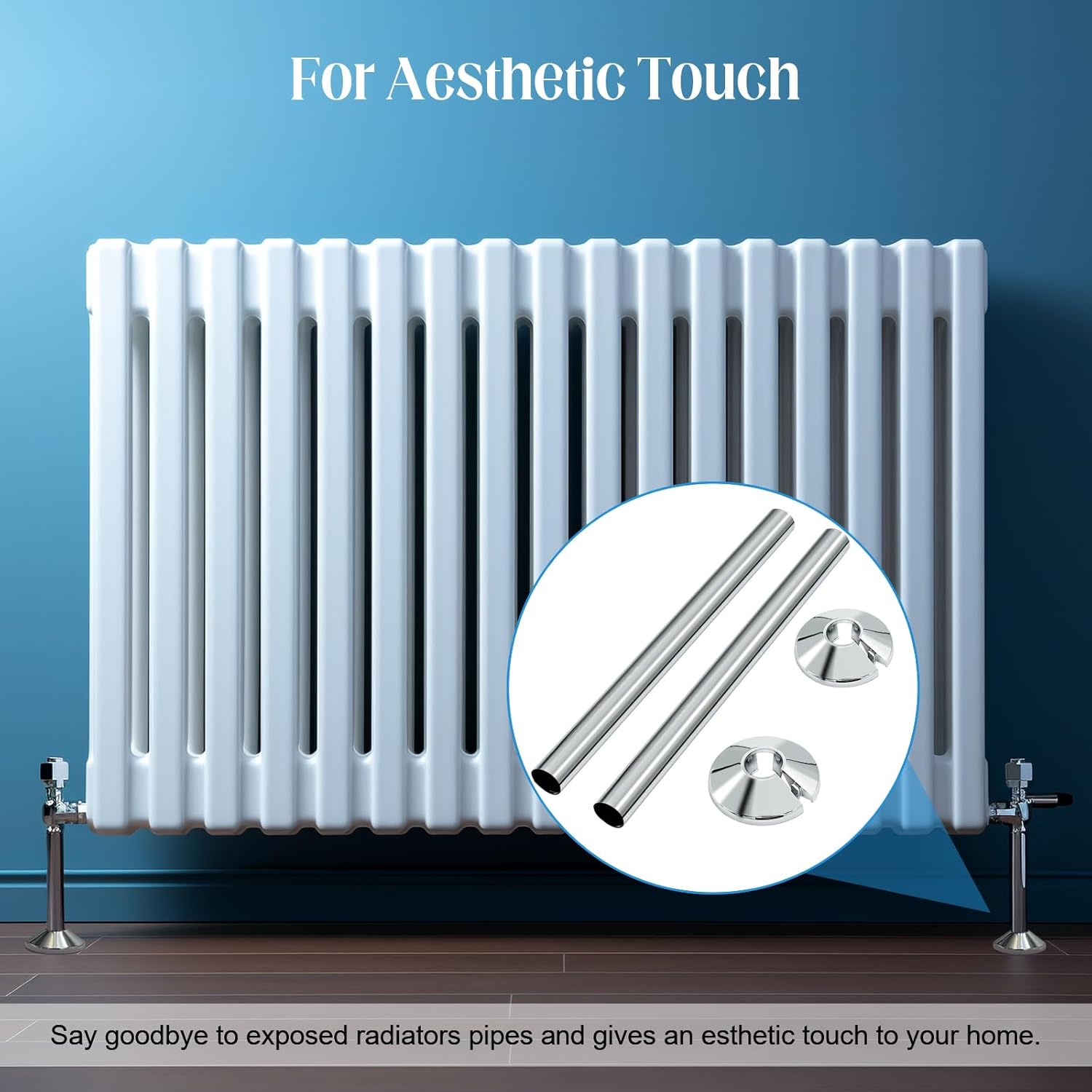 Thumbnail 5 de Radiator Pipe Covers 15mm x 200mm set of 10