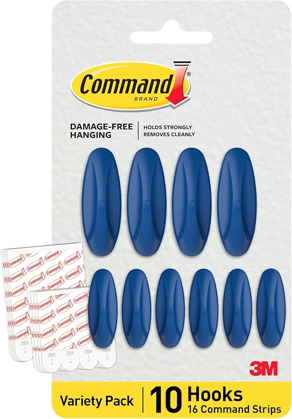 Detalle 1 de Command Ganchos Adhesivos Color Morado 10 ganchos y 16 tiras