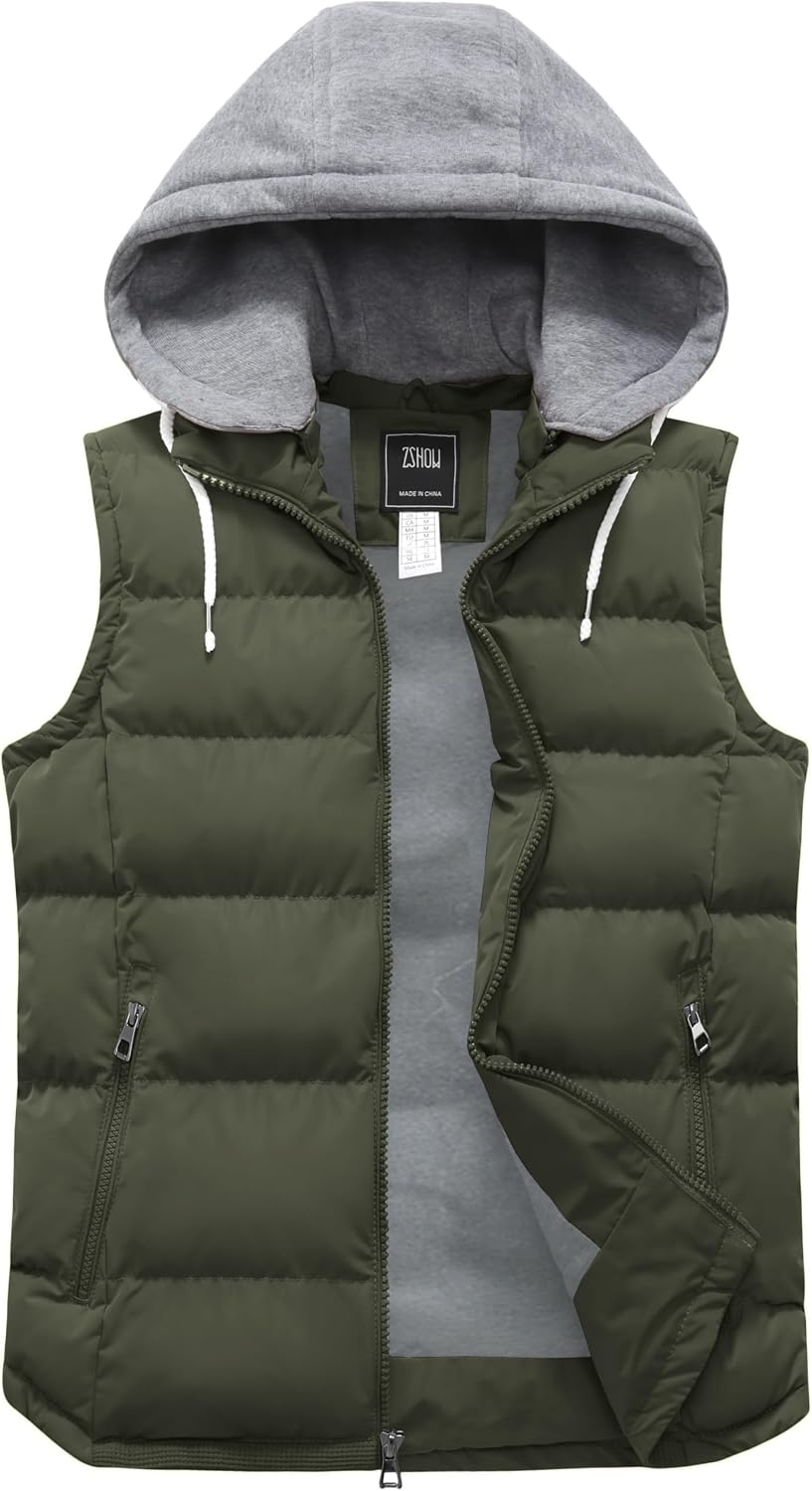 Detalle de ZSHOW Men's Lightweight Hooded Padded Vest