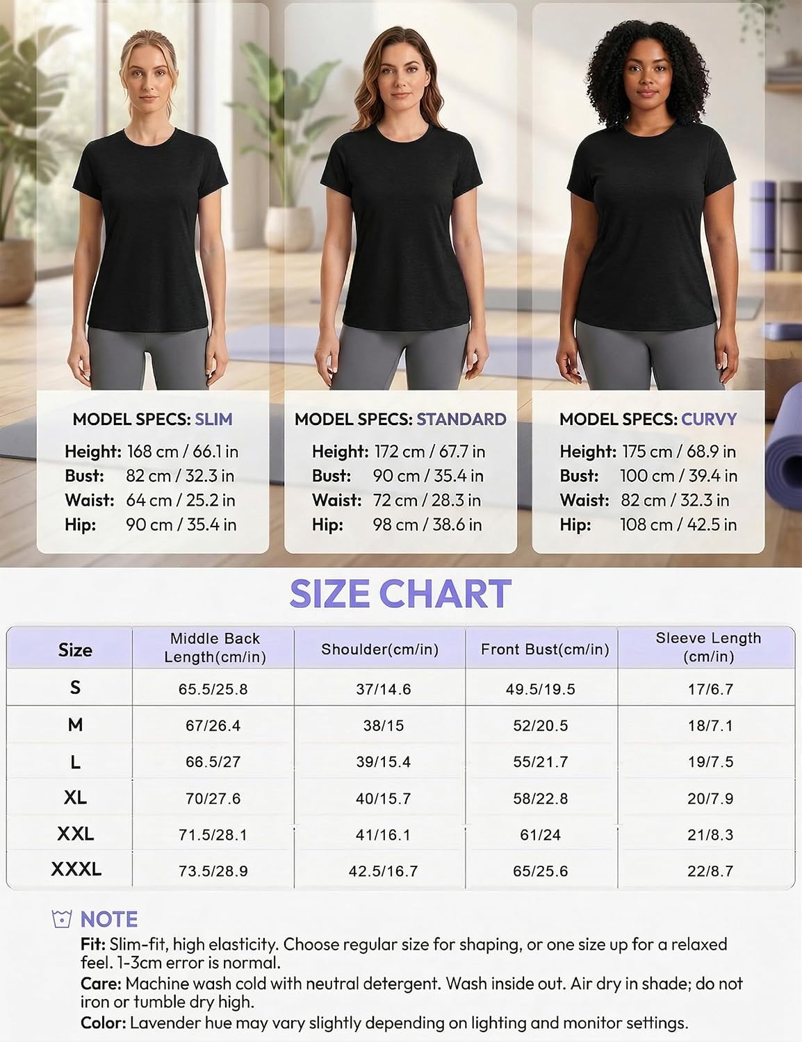 Thumbnail 6 de Wayleb T-Shirt Sport Femme à manches courtes et col rond, dos croisé découpé, tissu léger à séchage rapide (S à XXL)