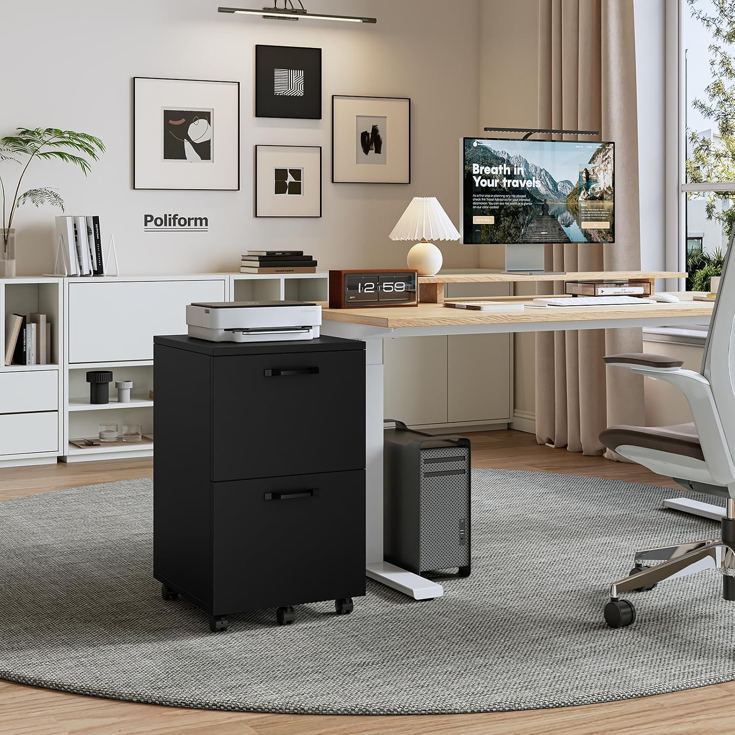 Thumbnail 1 de Sweetcrispy Rolling File Cabinet, 2-Drawer