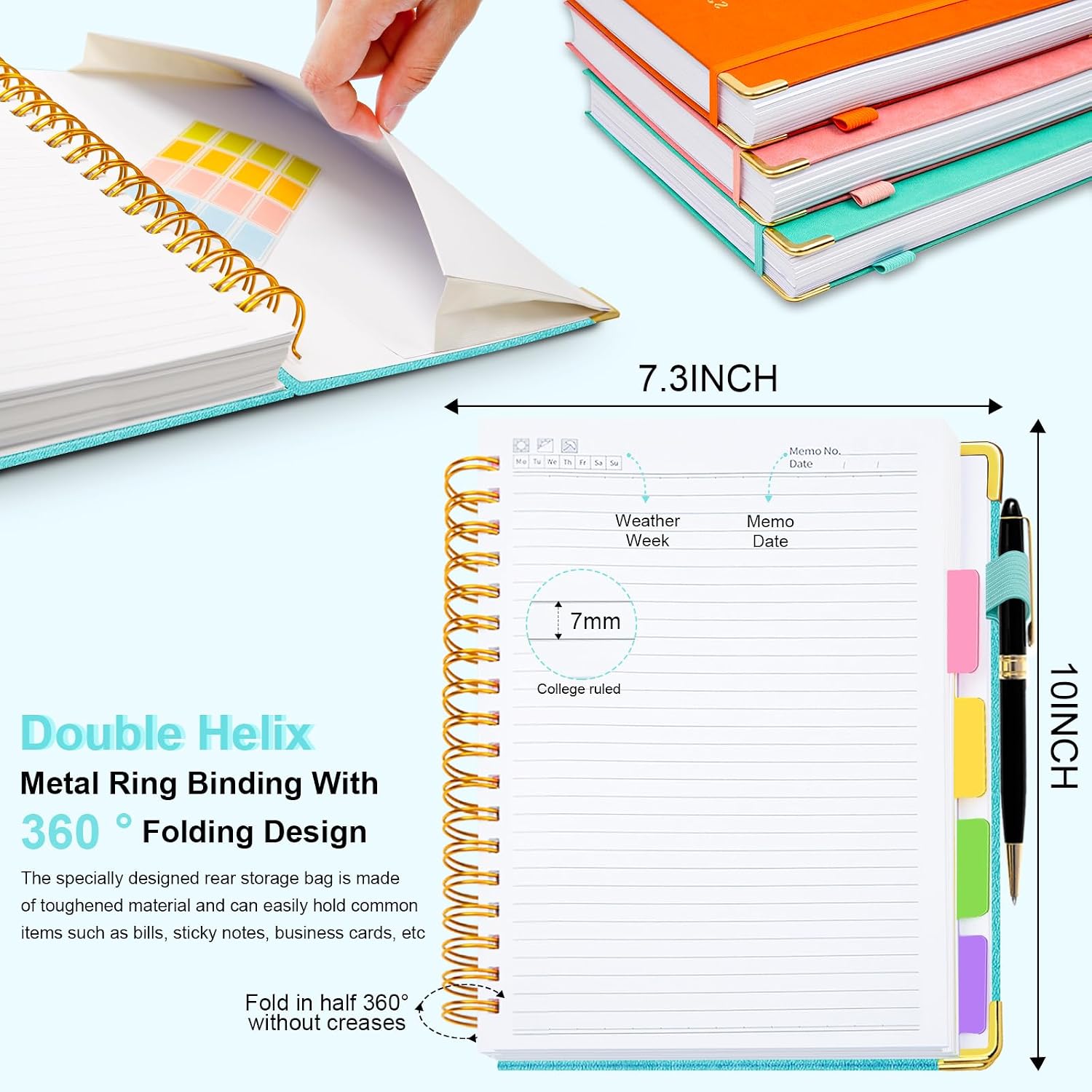 Thumbnail 5 de GDGDSY 001 Hardcover Spiral Notebook, B5 8" x 10", 300 Pages, 5 Subjects