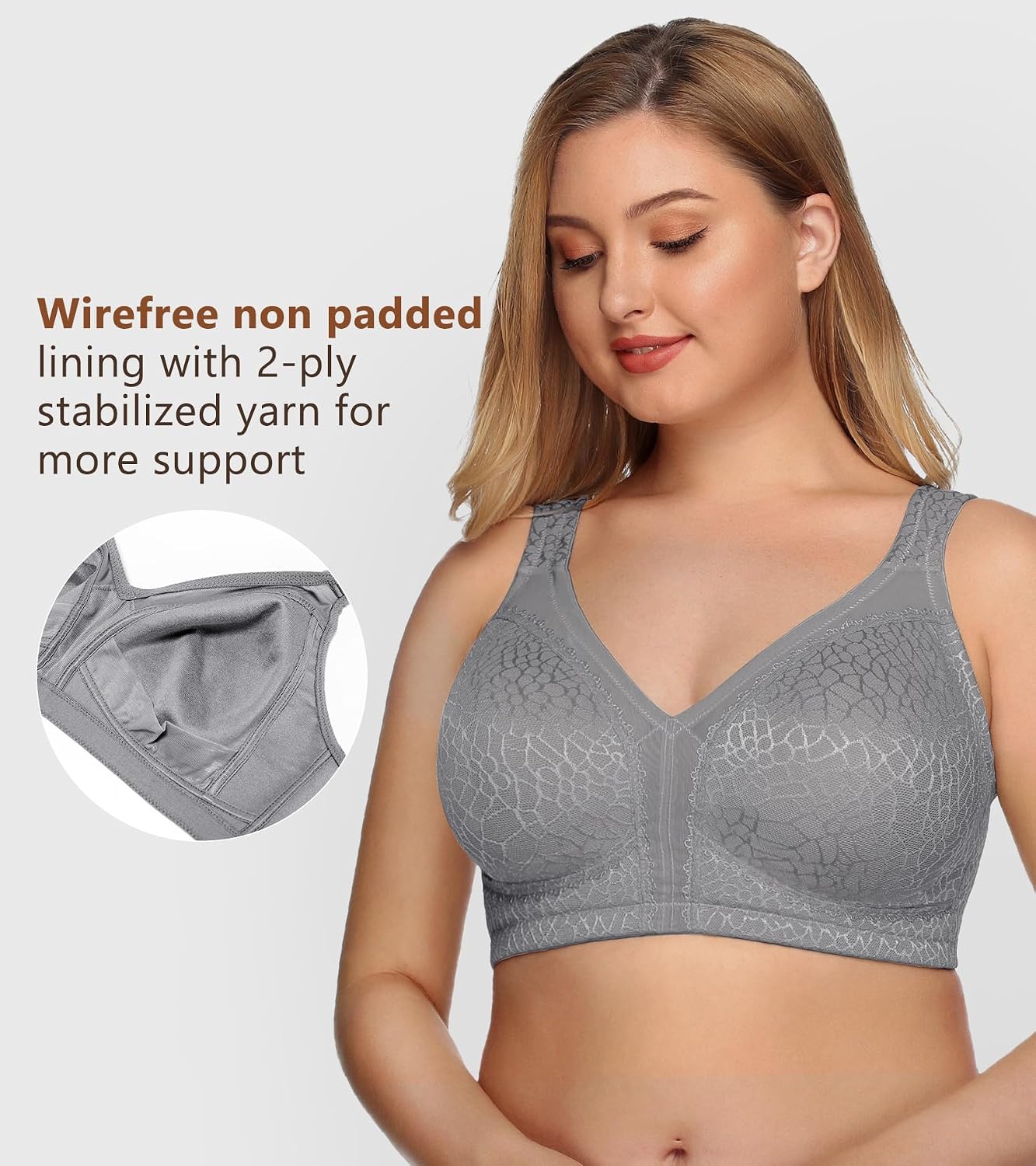Thumbnail 5 de DotVol Damen Komfort Minimizer BH mit Vollschalen, Bügellos (Wirefree) – Große Größen