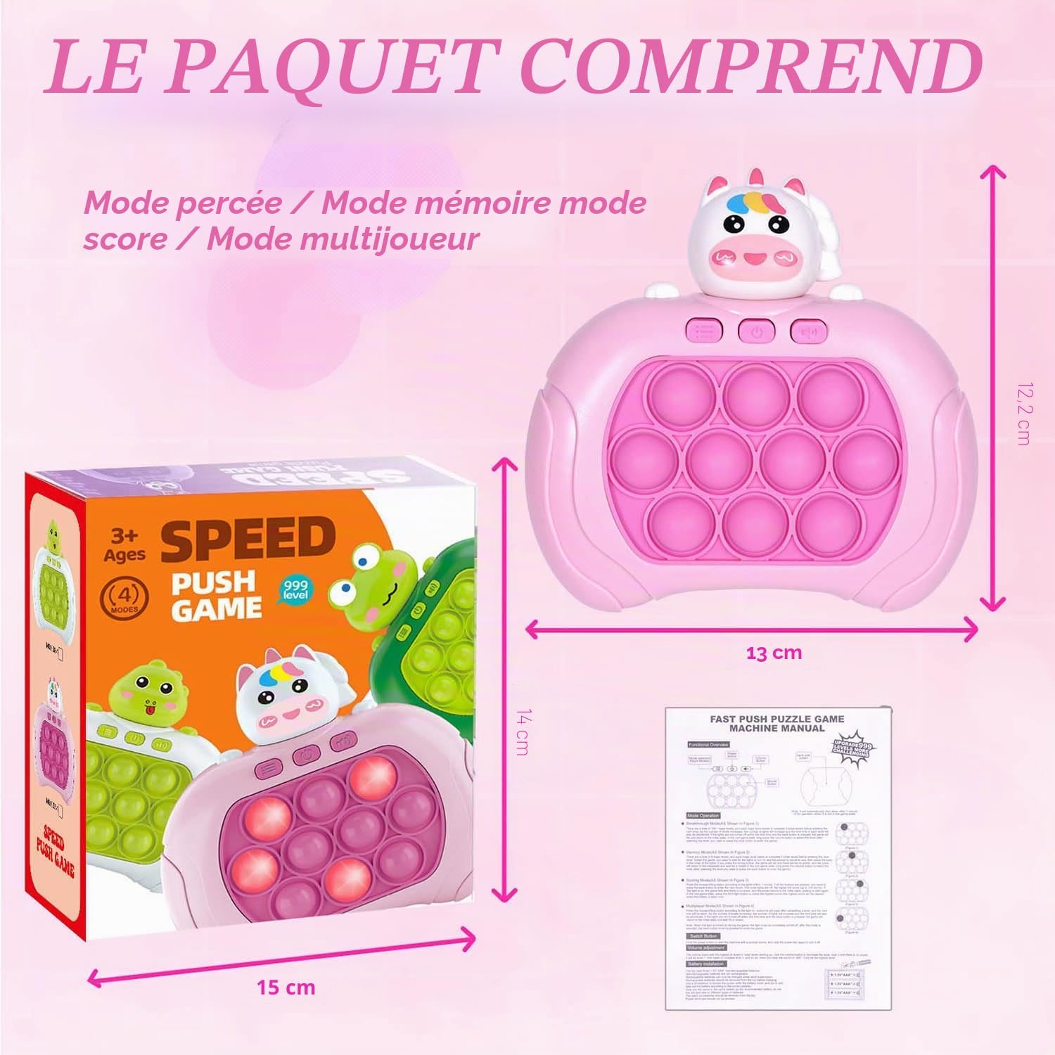 Detalle 2 de Quick Game Fidget Toys Pro — Jeu portable de poussée rapide, pop électronique