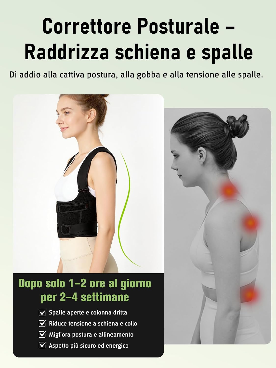 Detalle 2 de jinpinz Fascia Posturale Spalle Schiena Uomo | Busto Correttore Posturale con Fascia Lombare e Struttura in Fibra di Carbonio