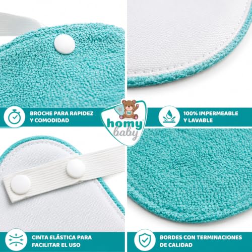 Thumbnail 6 de HOMYBABY Pack 5 Baberos Rizo Bebe Impermeables – Guardería y BLW, Reutilizables