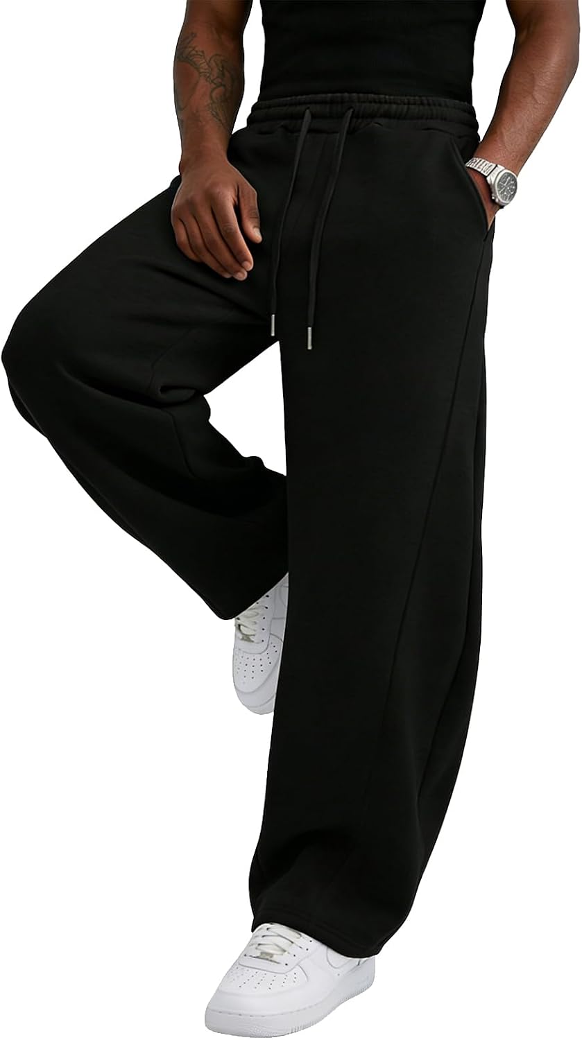 Thumbnail 6 de Wangdo Men's Baggy Sweatpants: Wide-Leg Cotton-Blend Lounge Joggers with Pockets
