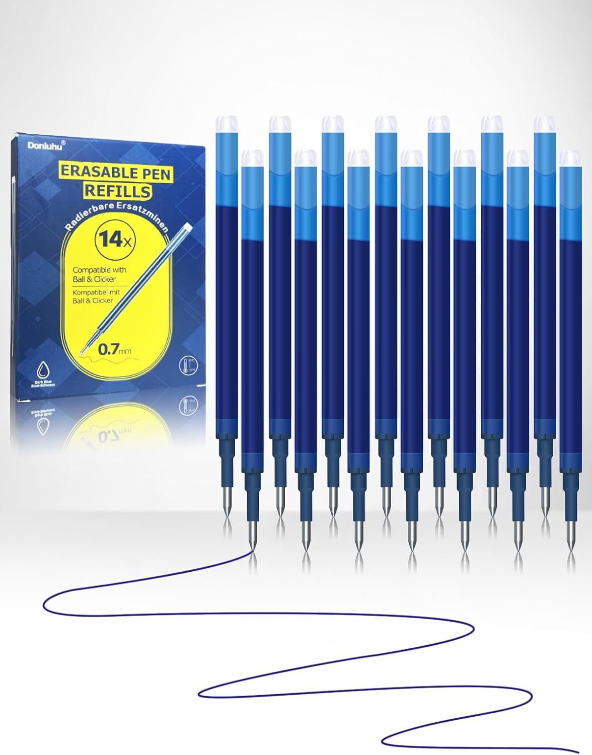 Thumbnail 6 de Donluhu 14 ricariche cancellabili per penna Pilot FriXion Ball & Clicker, 0,7 mm, nere (400 m)