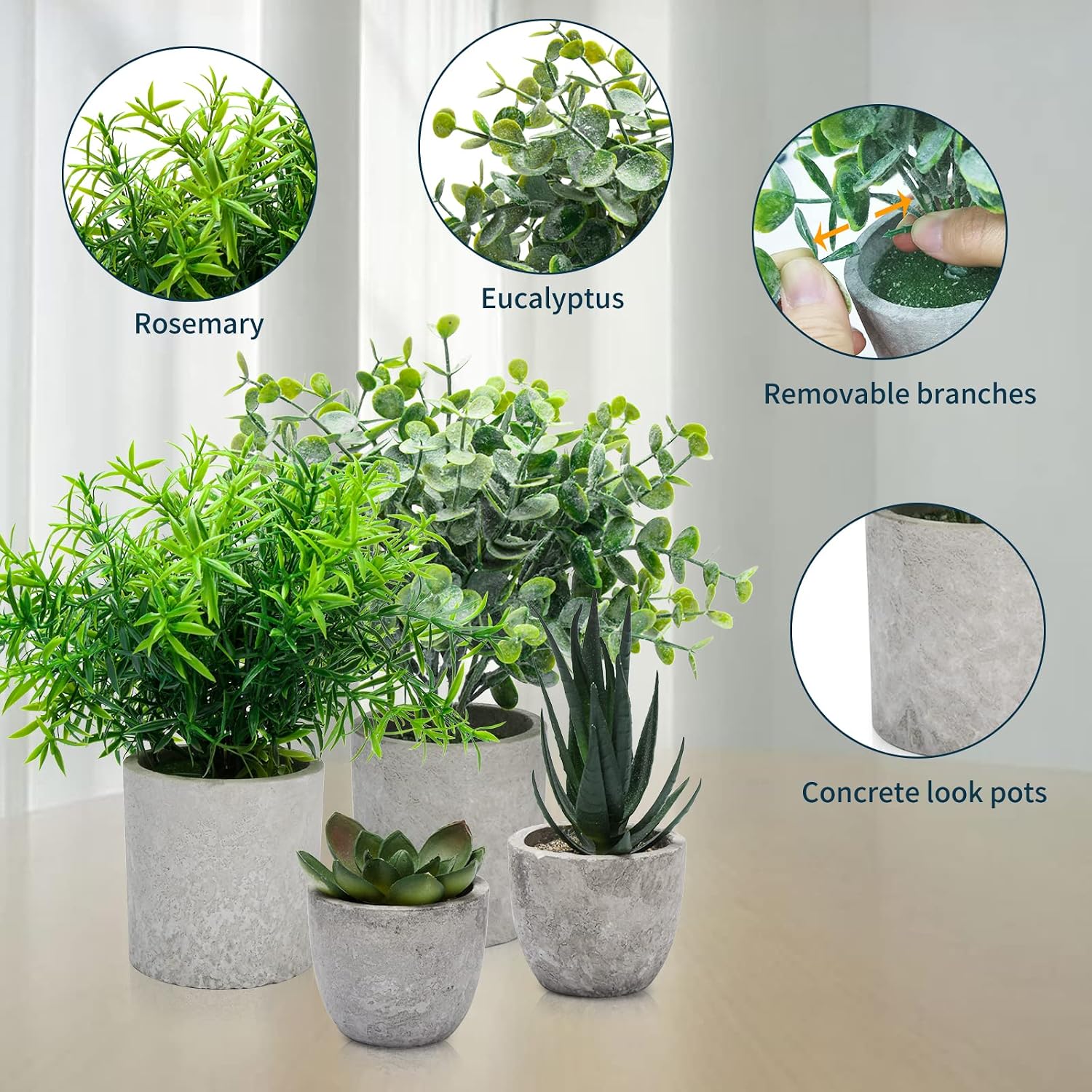 Thumbnail 3 de Elecoutek Artificial Plant Set, 4 pots