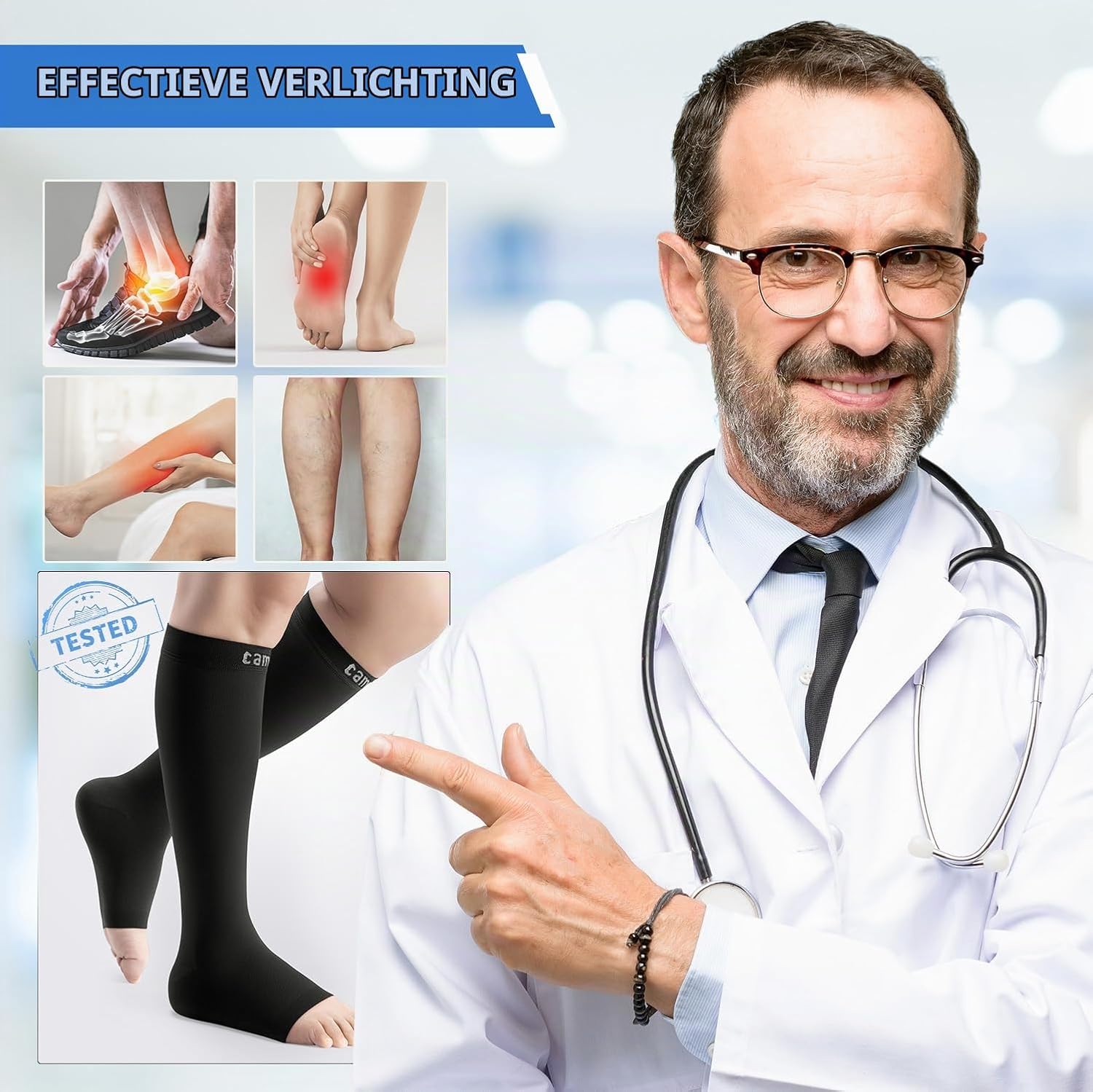 Thumbnail 4 de CAMBIVO compressiekousen met open teen, klasse 2, 20–30 mmHg