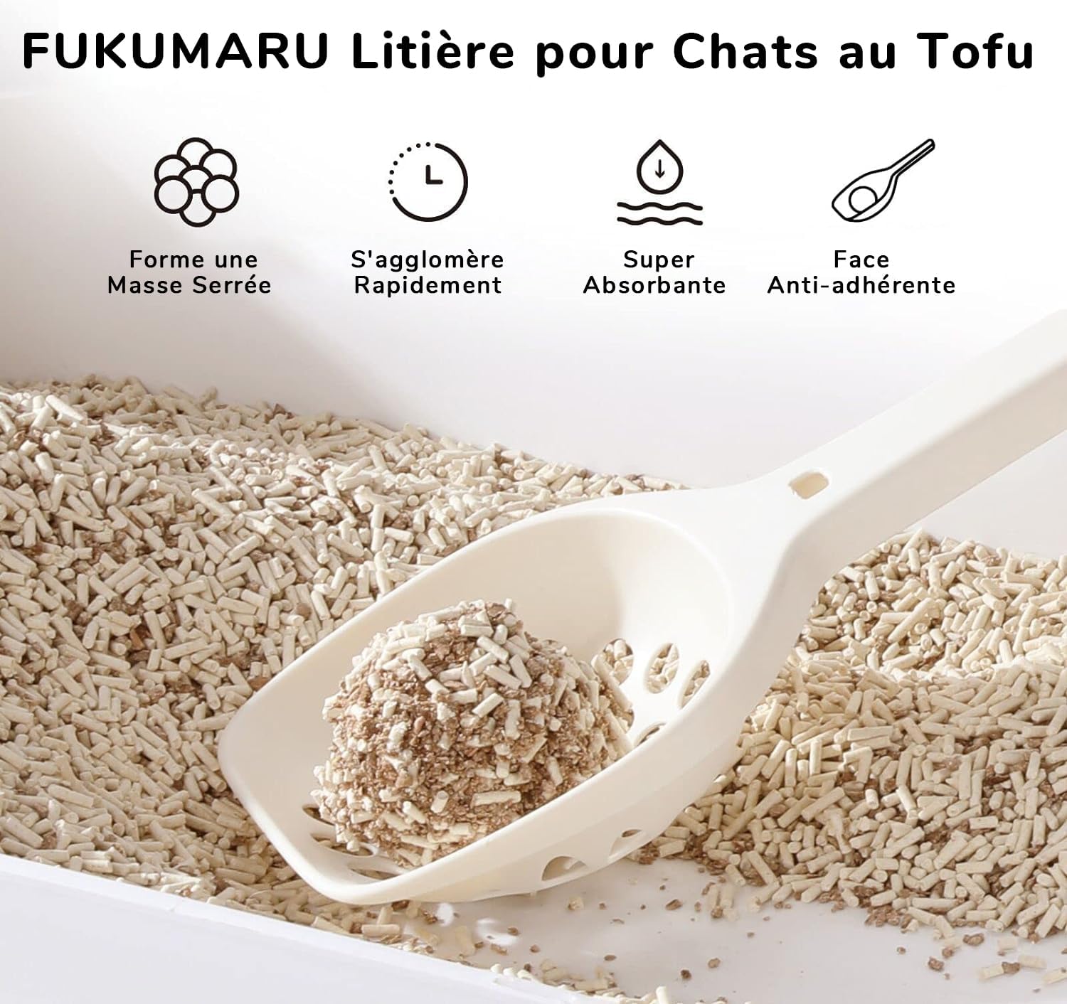 Thumbnail 2 de FUKUMARU Litière pour Chat Tofu – Litière agglomérante sans poussière, 4 packs