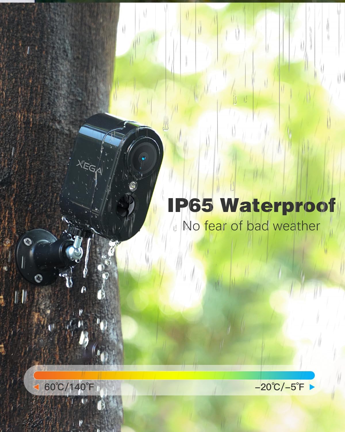 Thumbnail 6 de Xega 4G Cellular Security Camera with SIM Card (No Wi‑Fi), 2K/3MP Outdoor & Indoor, 6000mAh Battery, IP65