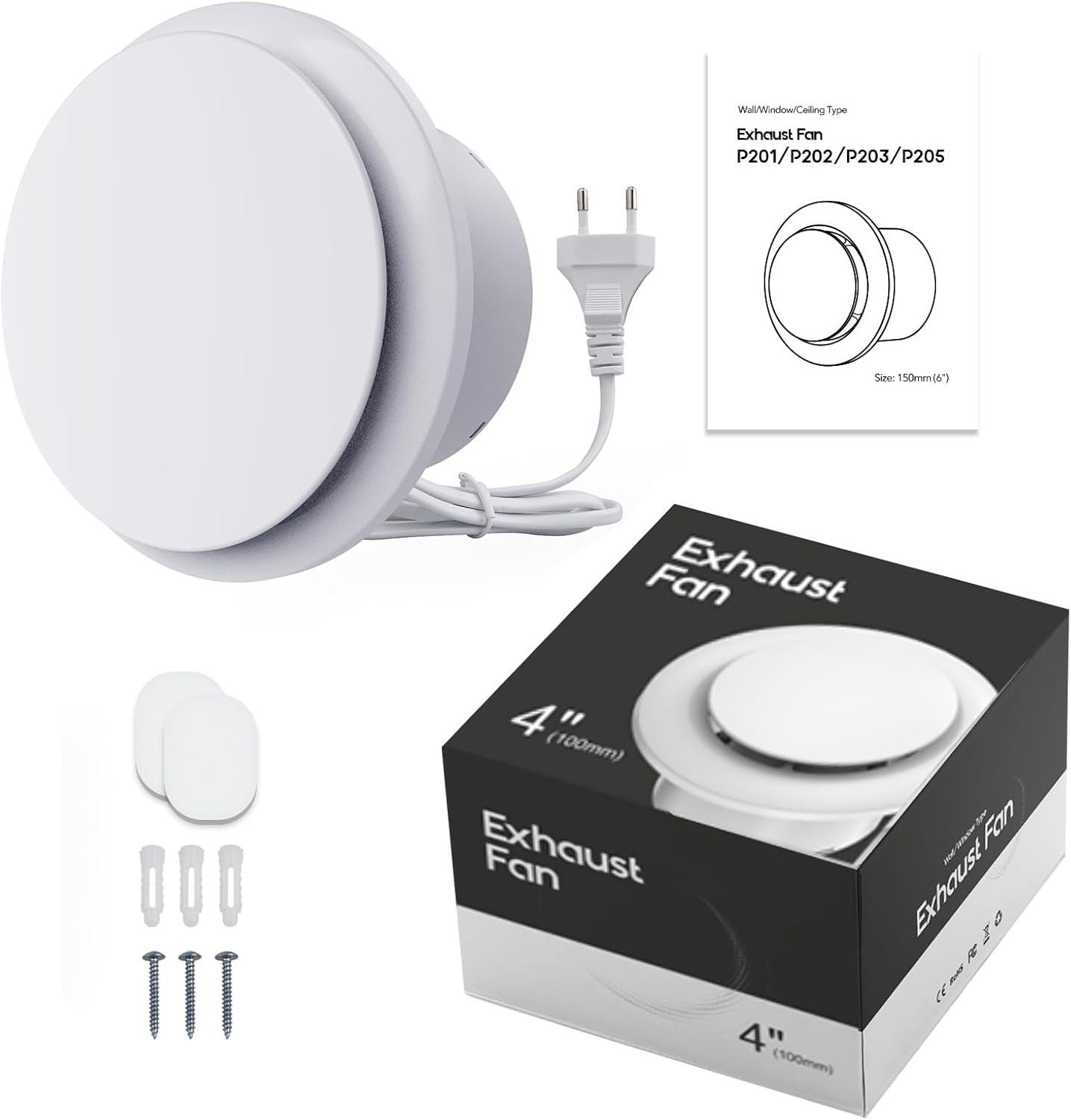 Thumbnail 6 de SBONNI Badlüfter 100mm – Leiser Abluftventilator 12W, 130 m³/h, IPX4, 5 Jahre Garantie