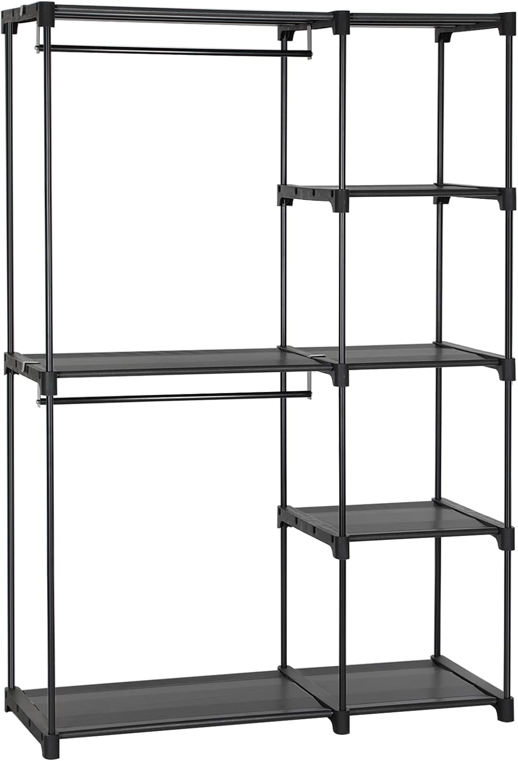 Detalle de SONGMICS RYG24BK Fabric Wardrobe, 112 x 43 x 165 cm, 2 Hanging Rails
