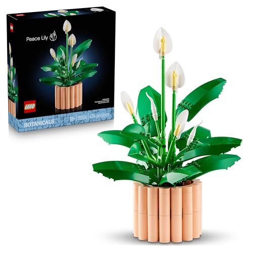 Detalle de LEGO Botanicals Peace Lily (11504): A Thoughtful DIY Artificial Plant Build for Adults