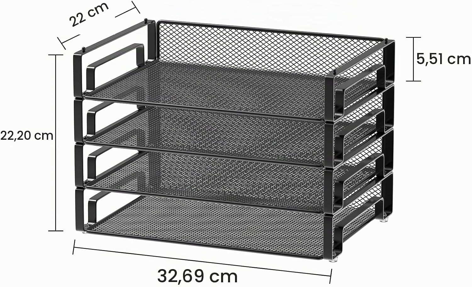 Detalle de Samstar 4-poziomowy organizer na dokumenty A4 z metalowej siatki