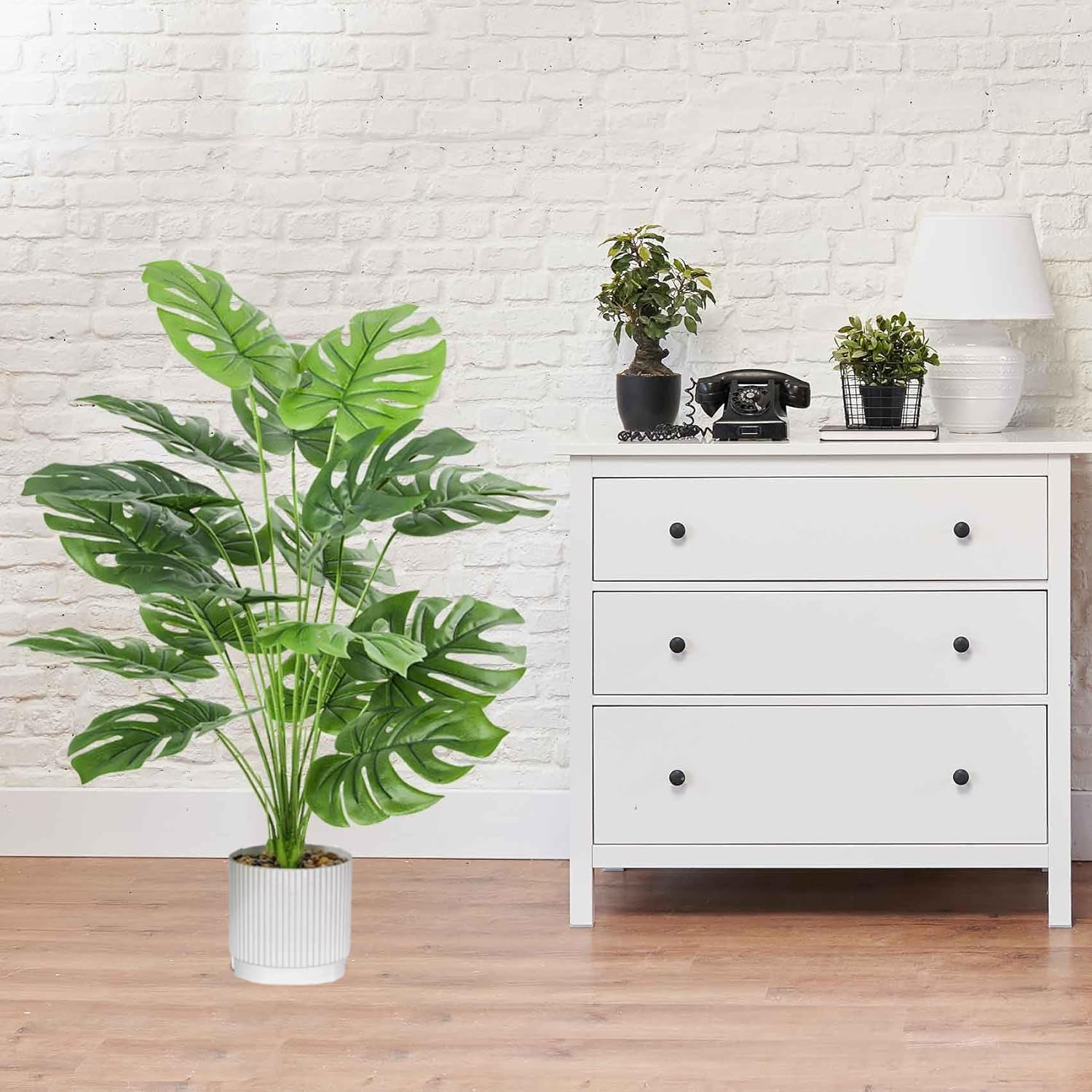 Thumbnail 6 de Laelfe Planta Artificial Monstera 75cm con Maceta