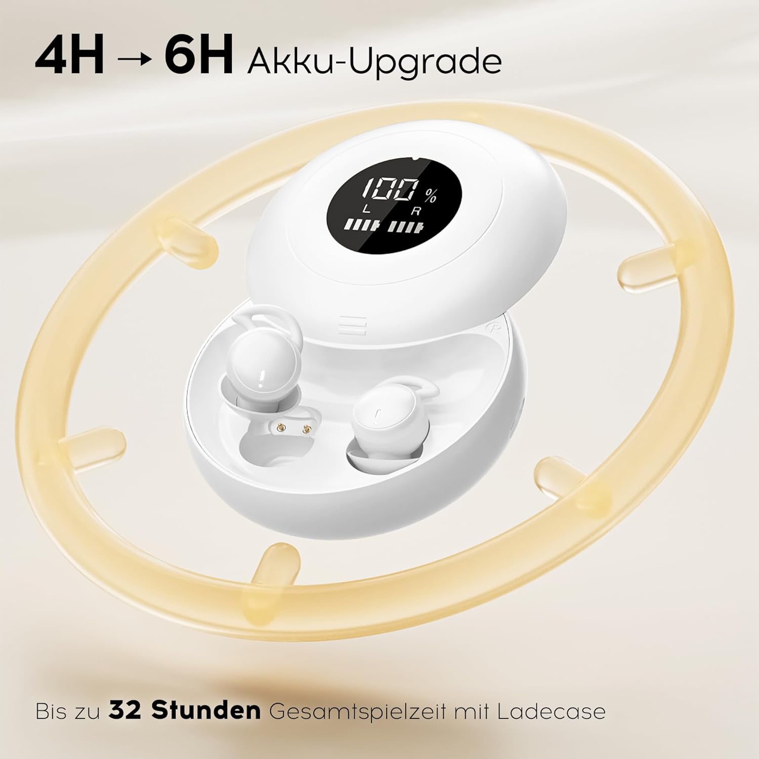 Thumbnail 5 de Sunvito cuffie per dormire mini Bluetooth 6.0 in silicone (bianco) con display batteria