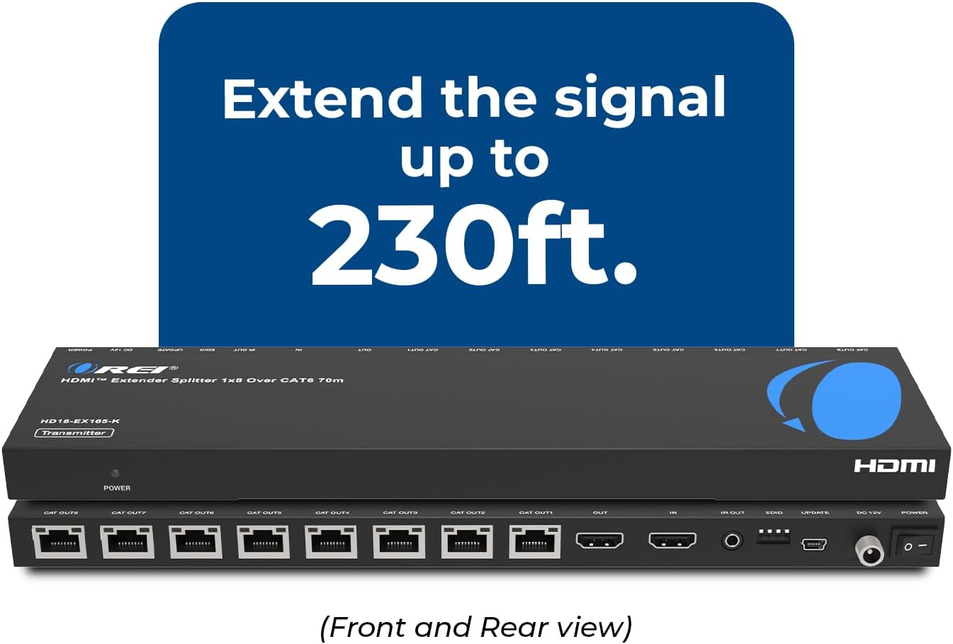 Thumbnail 1 de OREI 1x8 HDMI Extender Splitter 165 ft