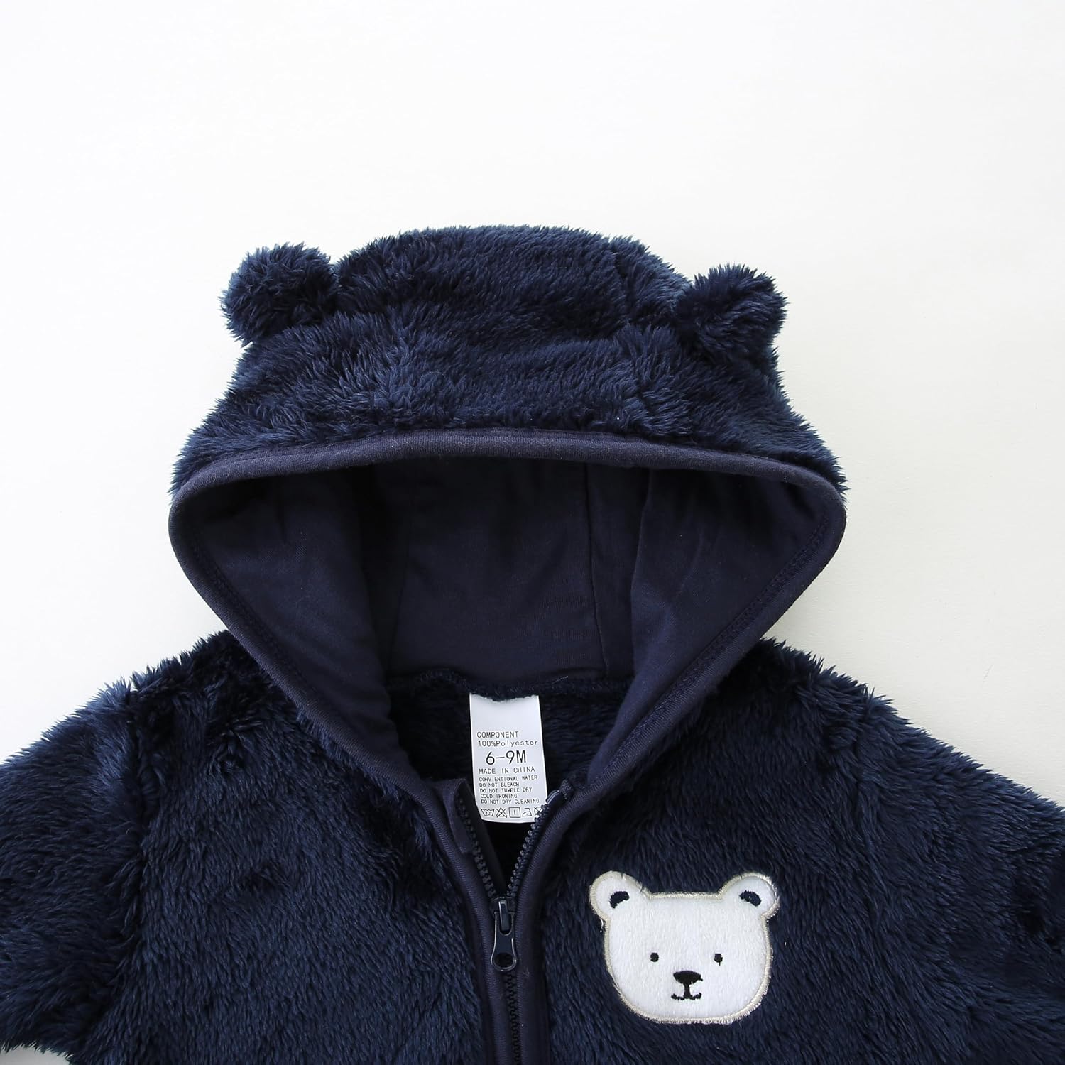 Detalle de KIDDLETOWN Baby Snowsuit newborn bear hooded fleece footed romper (0–18 months)