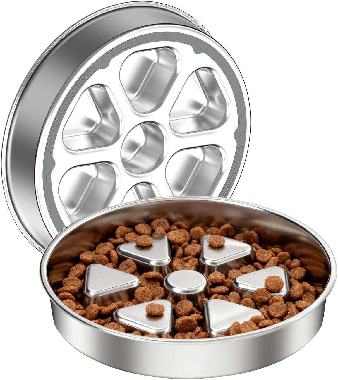 Detalle de RYAKKA Slow Feeder Dog Bowl with Heavy-Duty Stainless Steel – 25.4 cm (3 Cups) for Medium to Large Dogs & Cats