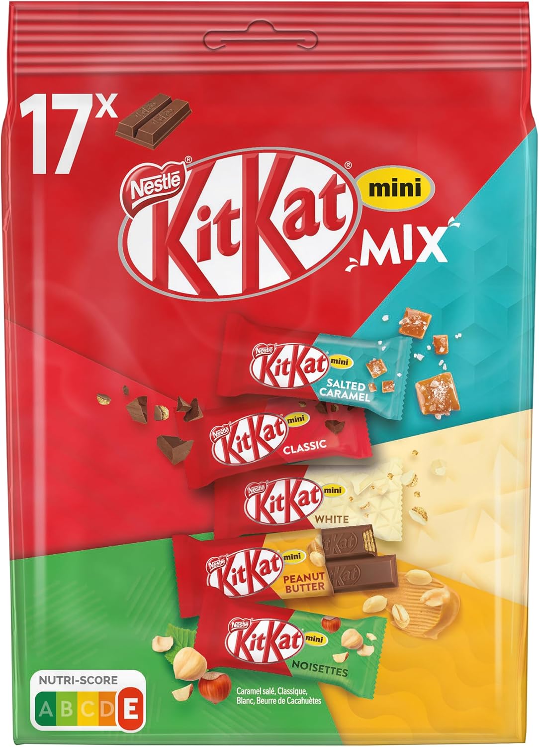 Thumbnail 2 de KitKat Mini Mix Chocolat Lait, Blanc, Noisettes, Caramel – 240,9 g (Lot de 4)