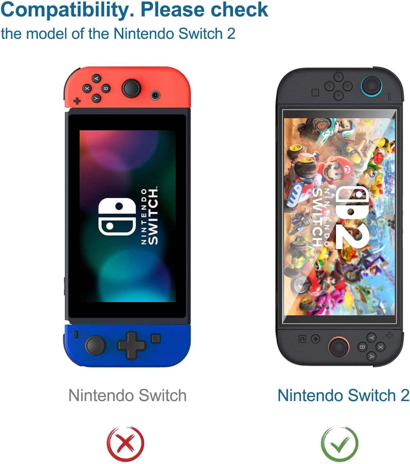 Detalle 2 de NEW'C 3 Pack Nintendo Switch 2 Tempered Glass Screen Protectors