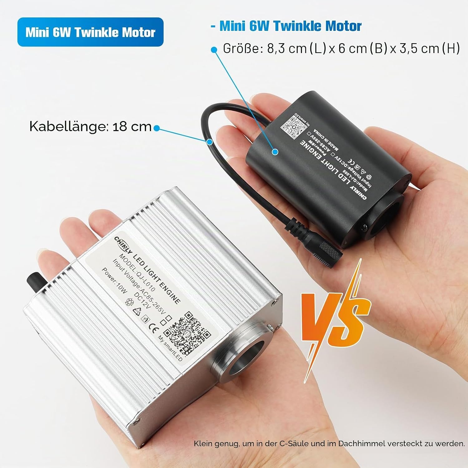 Detalle de CHINLY 6W Twinkle Sternenhimmel Glasfaser Kit – RGBW Bluetooth, Musikaktivierung, Auto/Deckenmontage