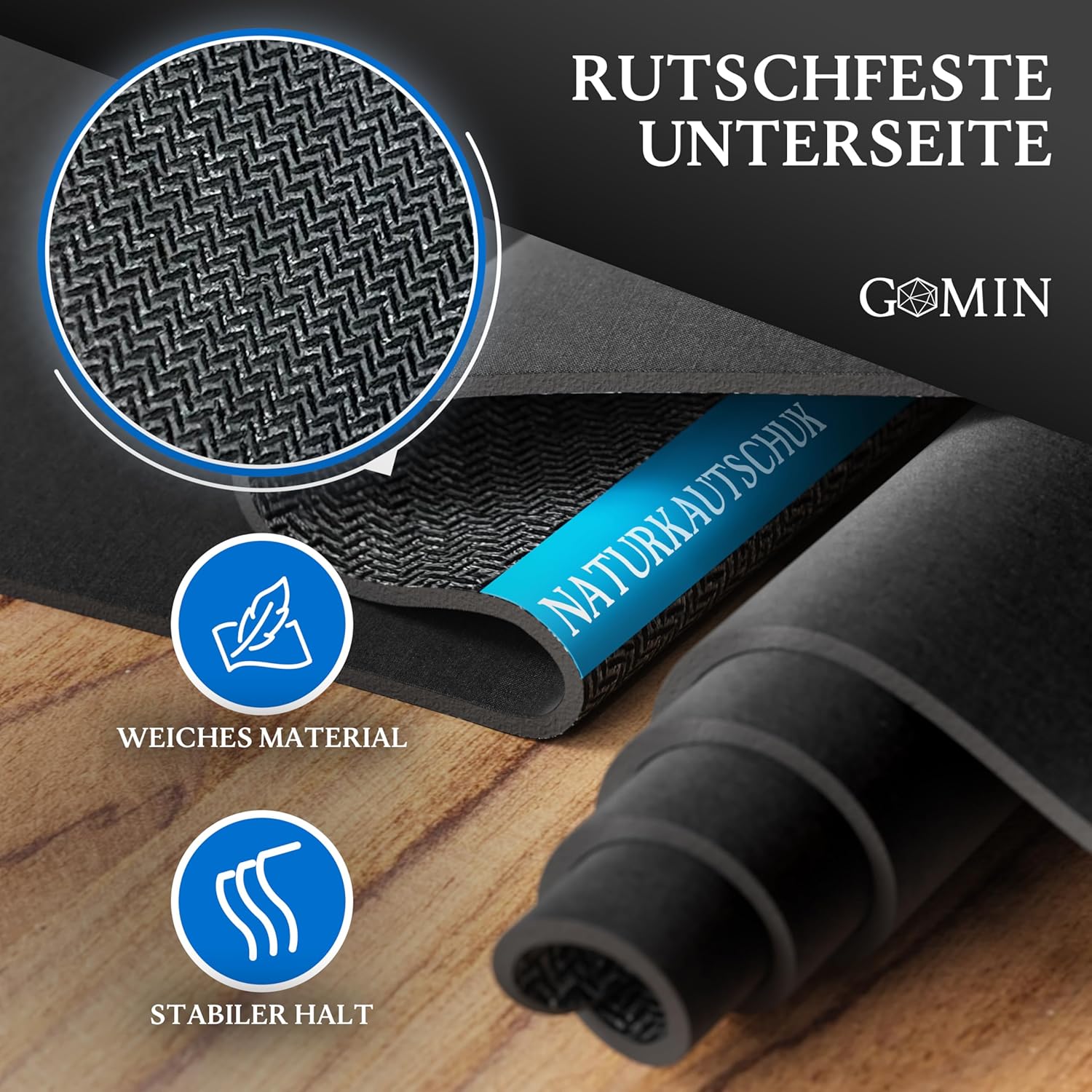 Detalle de Gomin Gaming Mauspad Rund Ø22cm