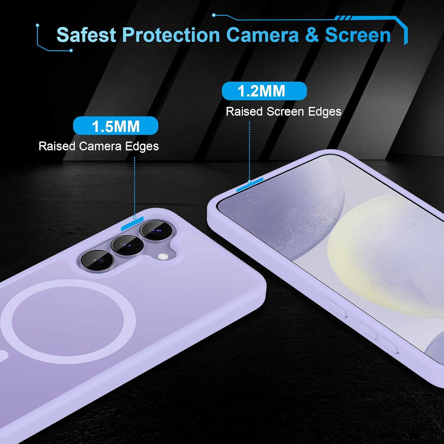 Thumbnail 5 de TQIAHF Magnetic Case with Tempered Glass for Samsung Galaxy S25 5G / S24 5G (Purple)