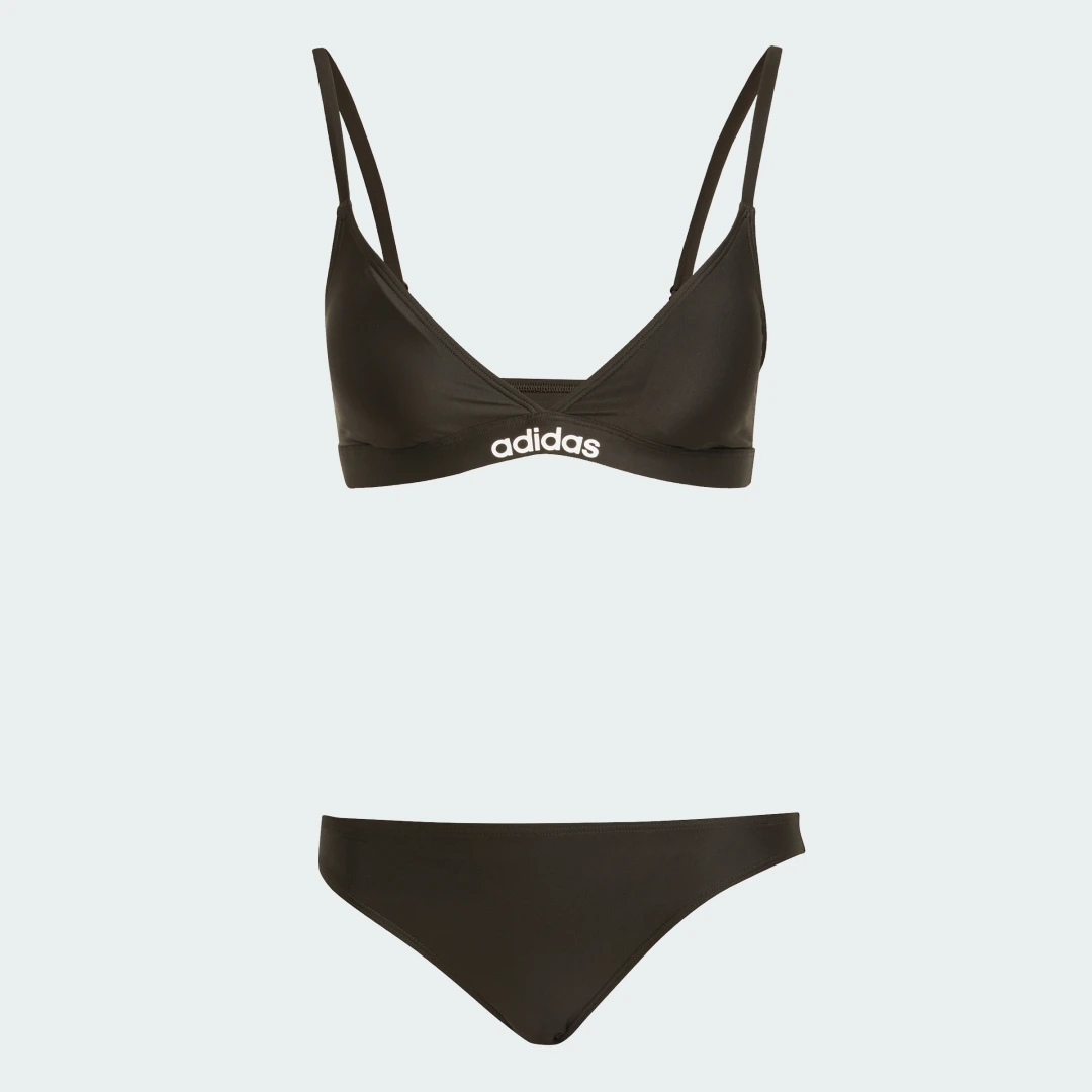 Detalle 2 de Conjunto de bikini triangular con tirantes bidireccionales de Adidas en negro