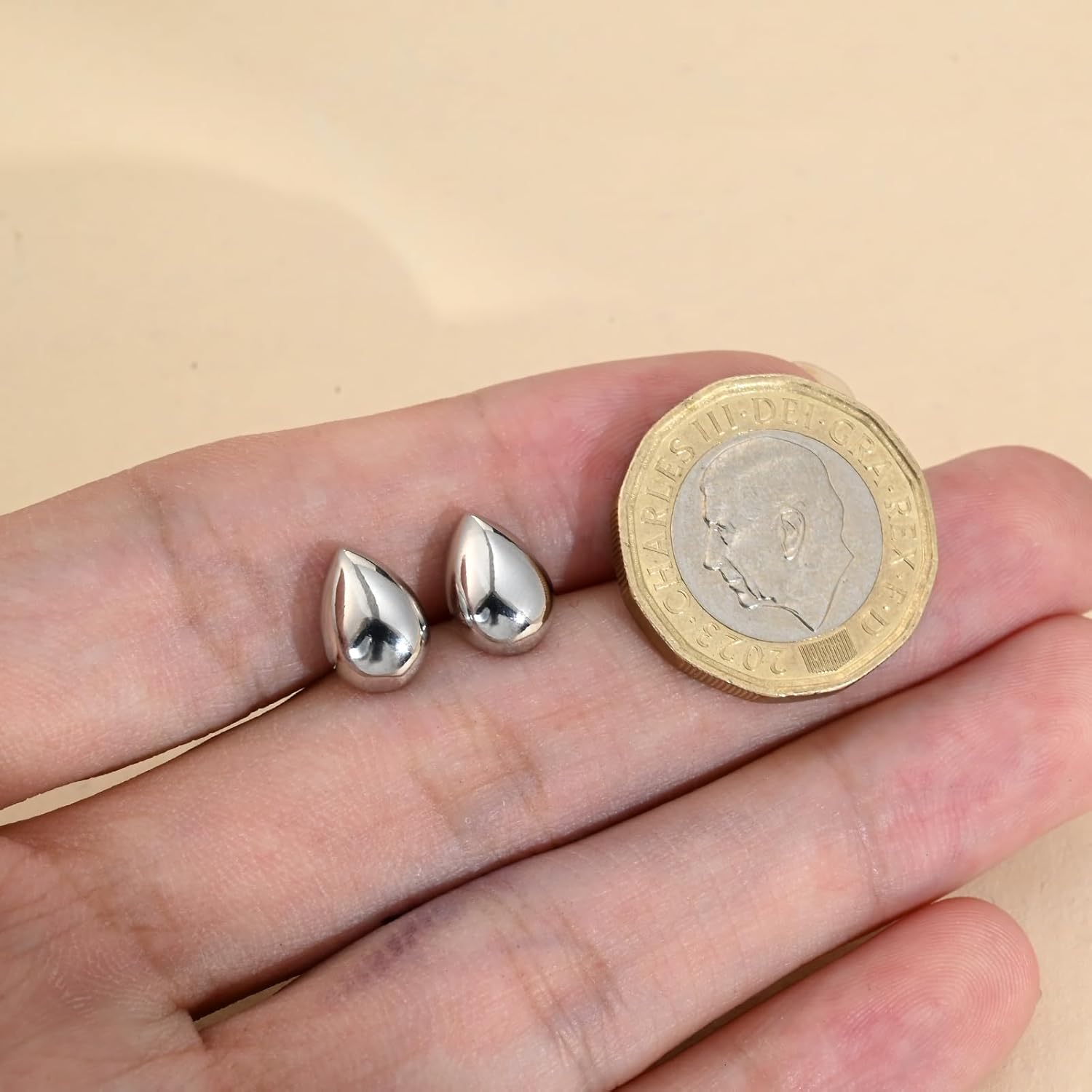 Thumbnail 4 de Weviway 925 Sterling Silver Teardrop Stud Earrings – Small, Lightweight Classic Design