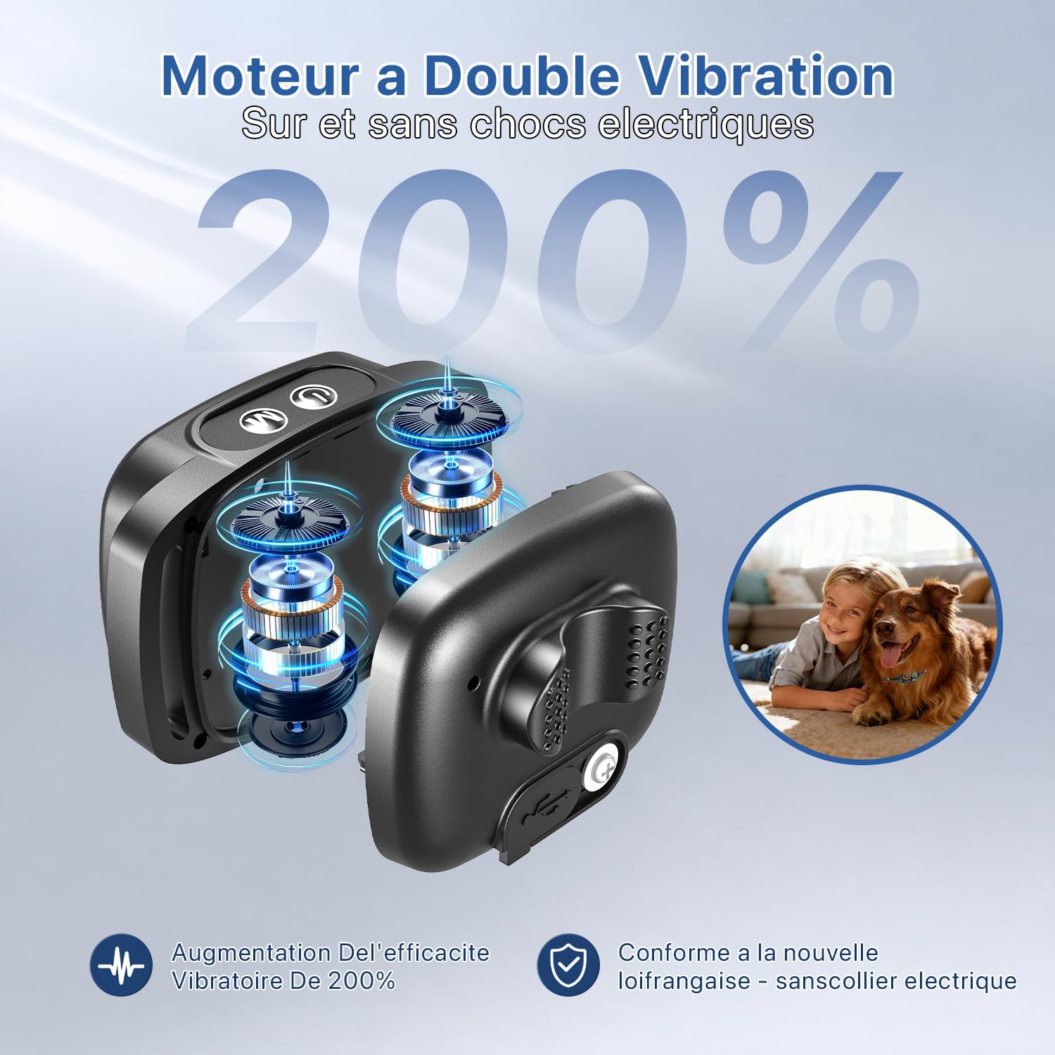 Thumbnail 4 de PatteSage Collier Anti aboiement pour chien — 6 niveaux, 3 modes et IP67