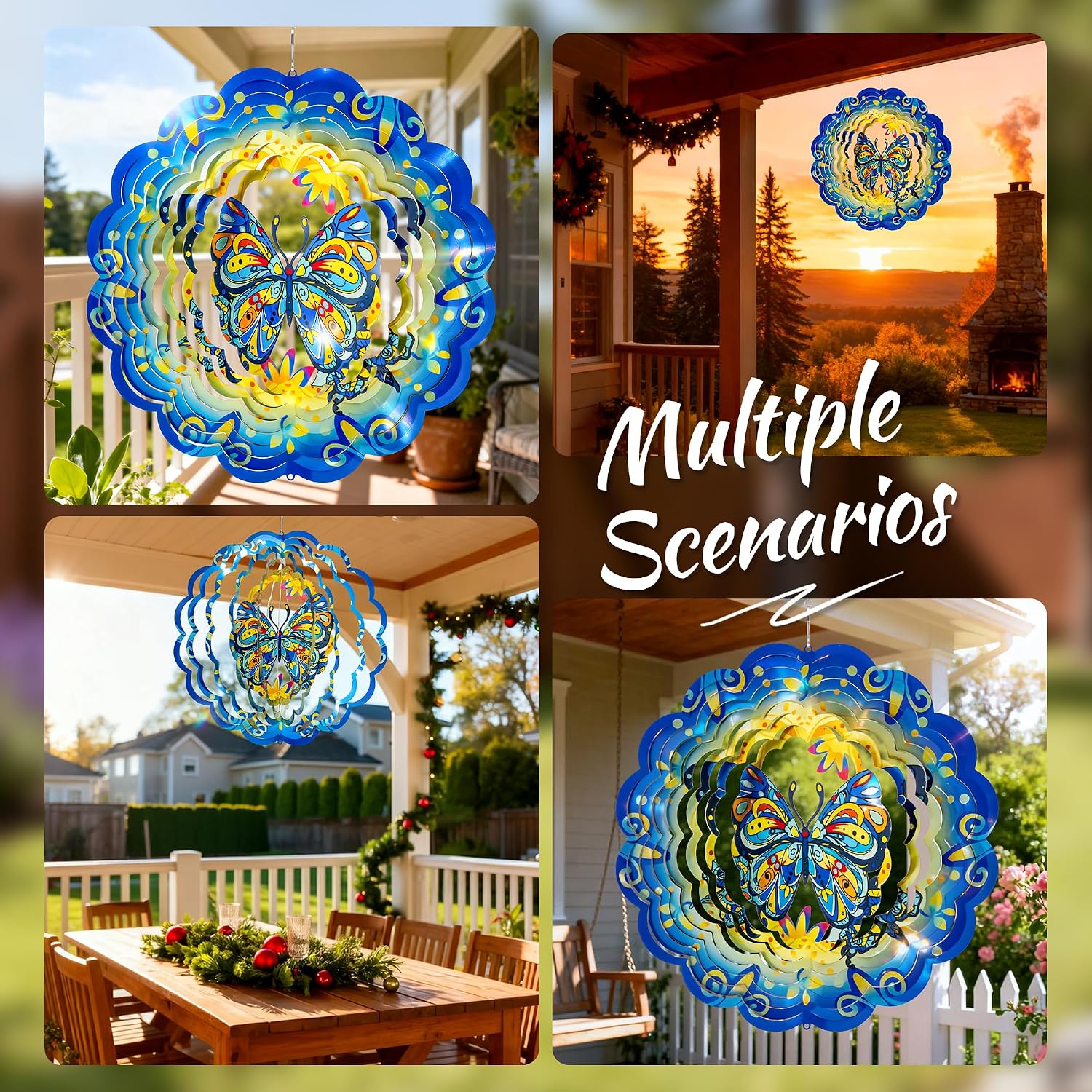 Detalle de GIGALUMI 3D Butterfly Wind Spinner for Garden, Outdoor Patio & Yard Decorations