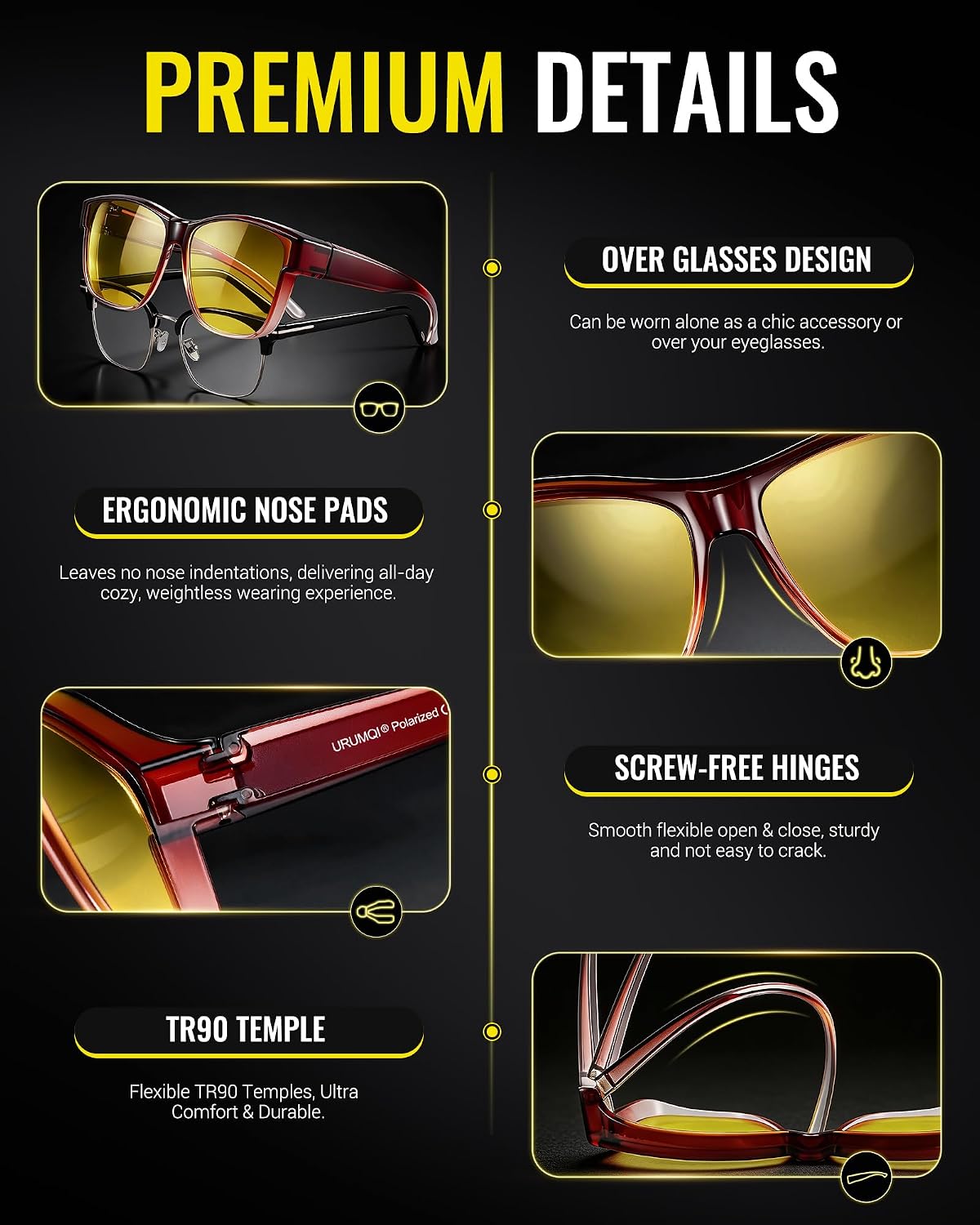 Detalle 1 de URUMQI Night Driving Glasses TR90