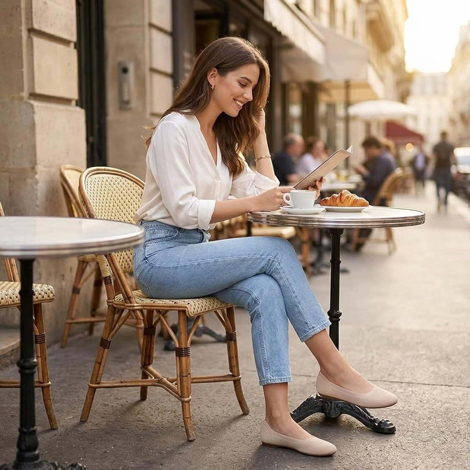 Thumbnail 1 de Puxowe Damen Strick-Ballerinas mit Rundkappe – bequeme Slip-On Schuhe für Spaziergänge