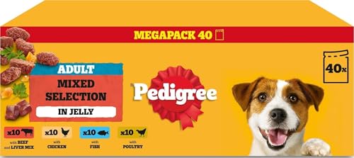 Imagen de Pedigree Adult Dog Food Pouches Mixed Selection in Jelly 40 x 100 g Mega Pack en OfertitasTOP