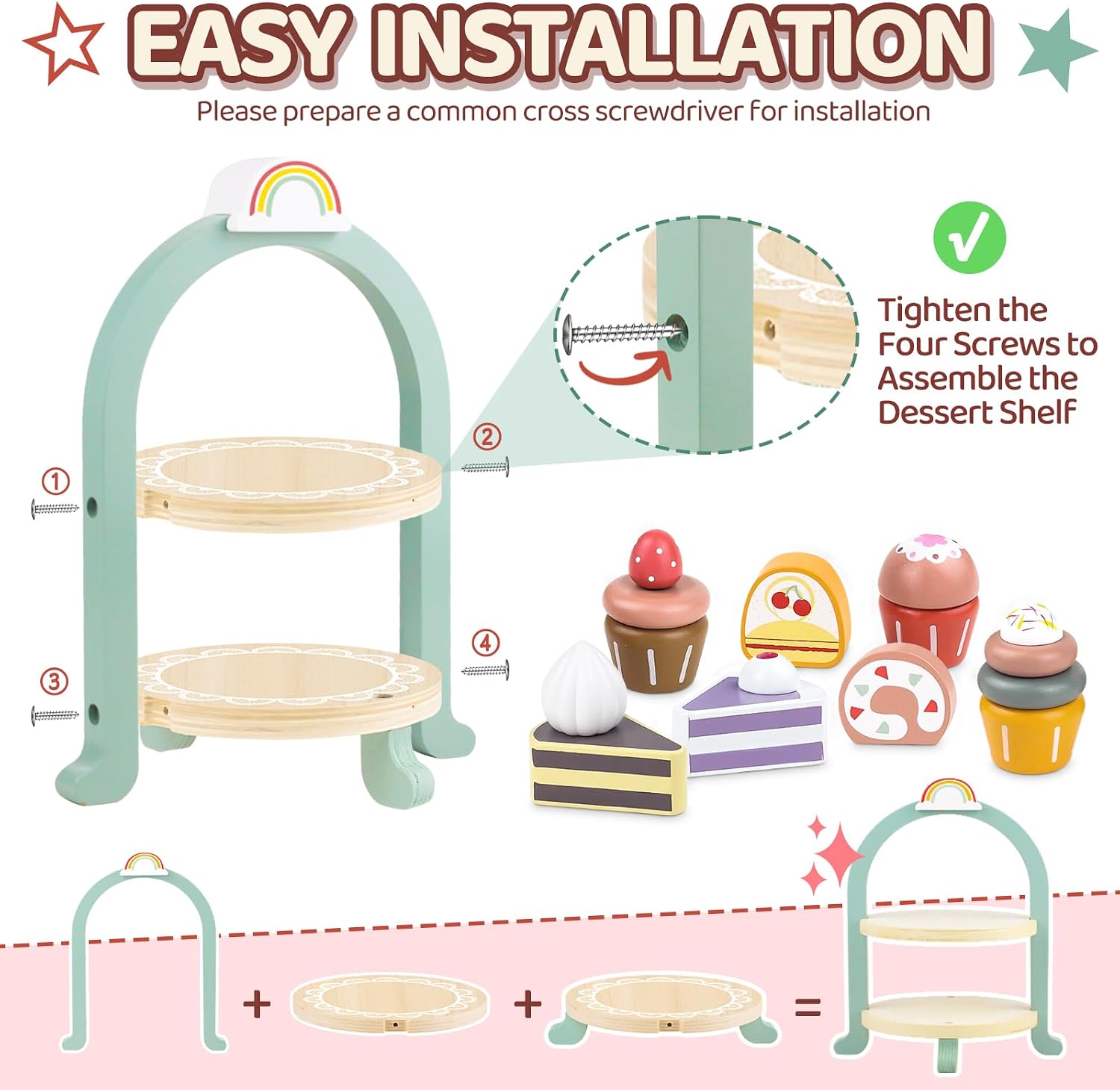 Detalle 2 de Wooden tea party play food set
