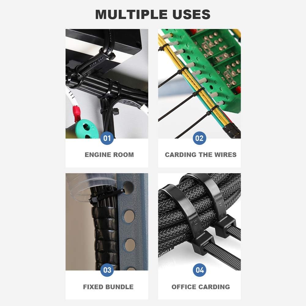 Detalle 2 de Caiery 350mm Nylon Cable Ties 100pc