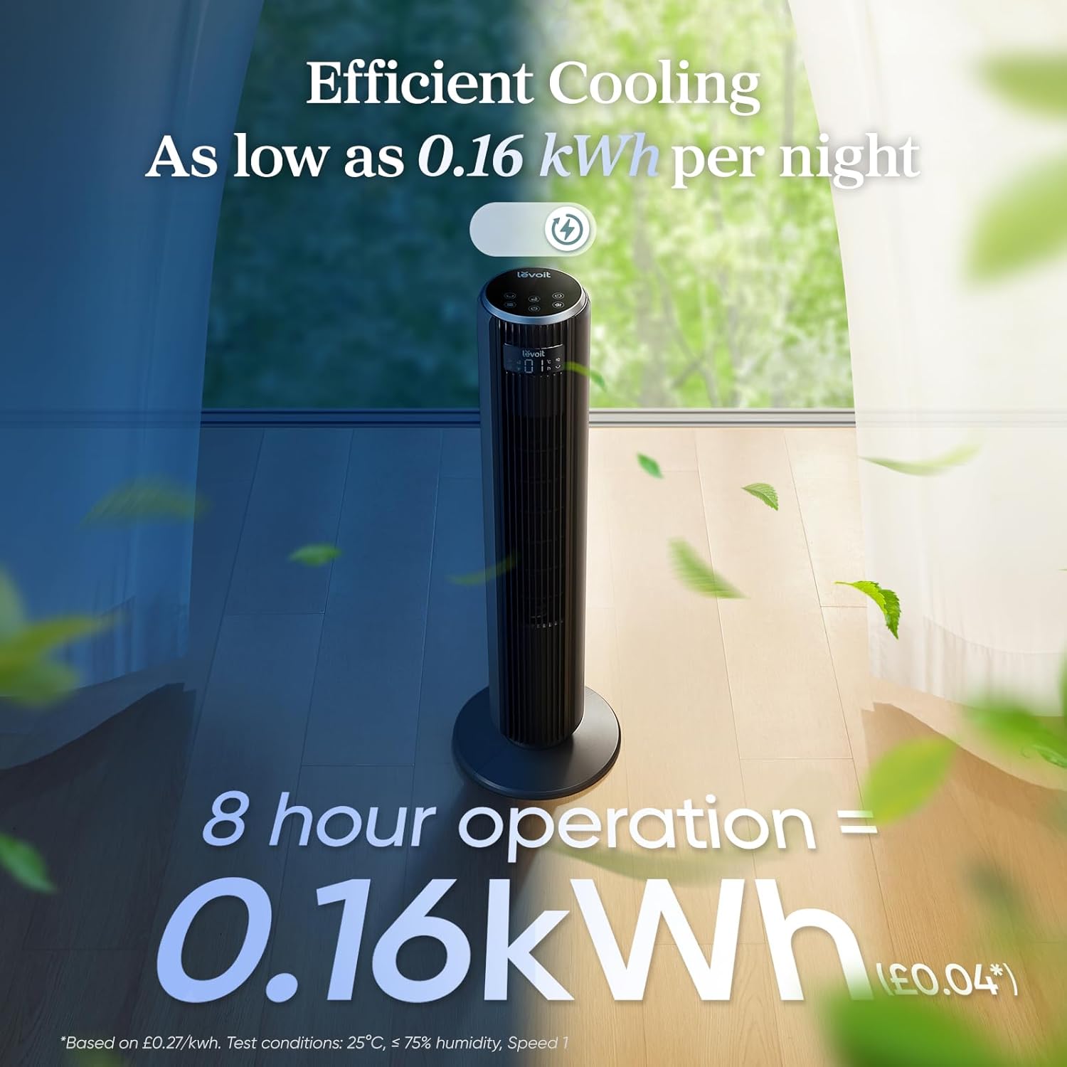 Thumbnail 3 de Levoit 23dB Silent Tower Fan – Bladeless, Whisper-Quiet Cooling for Bedroom