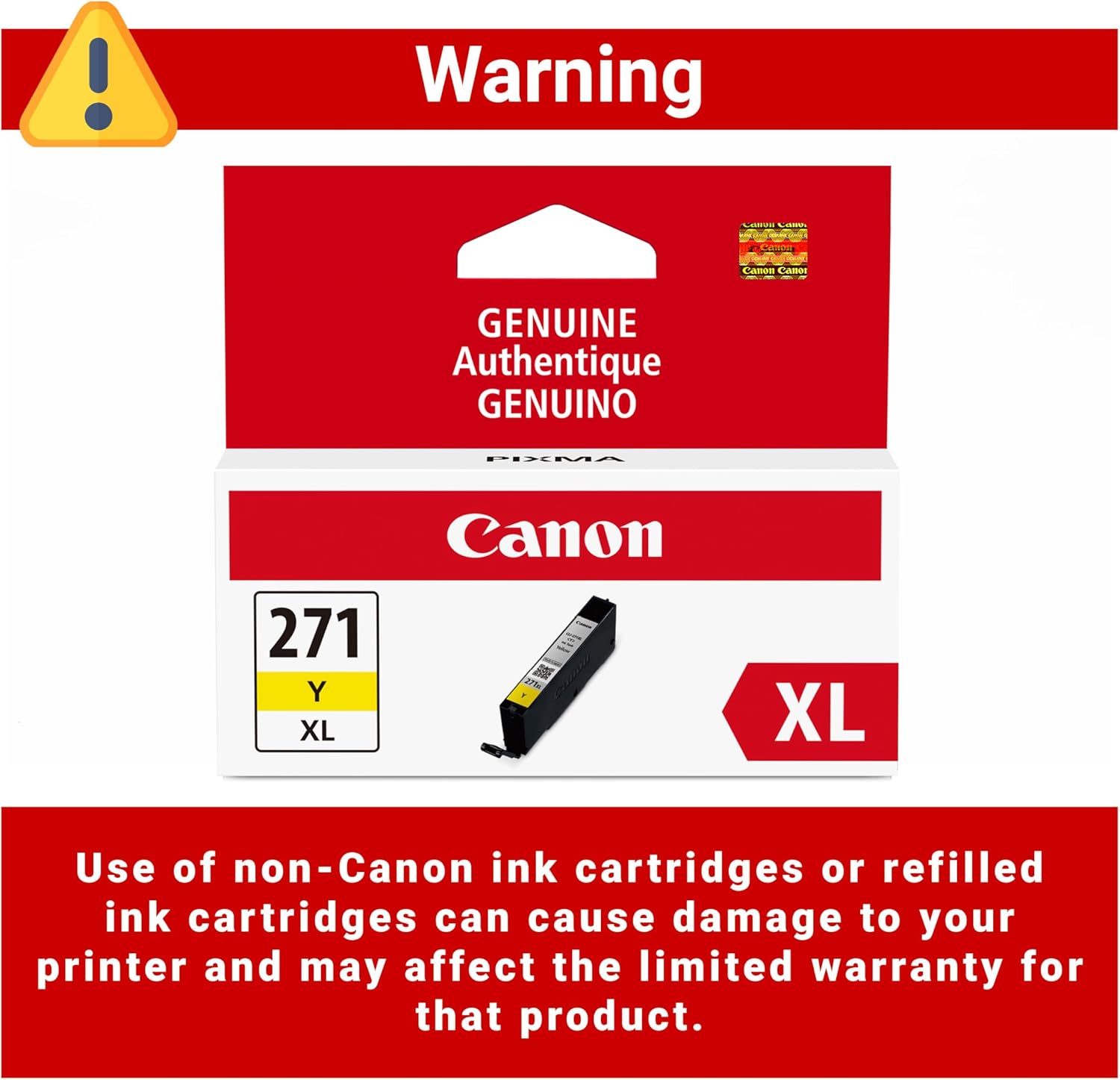 Detalle de Canon Yellow Ink Cartridge CLI-271XL