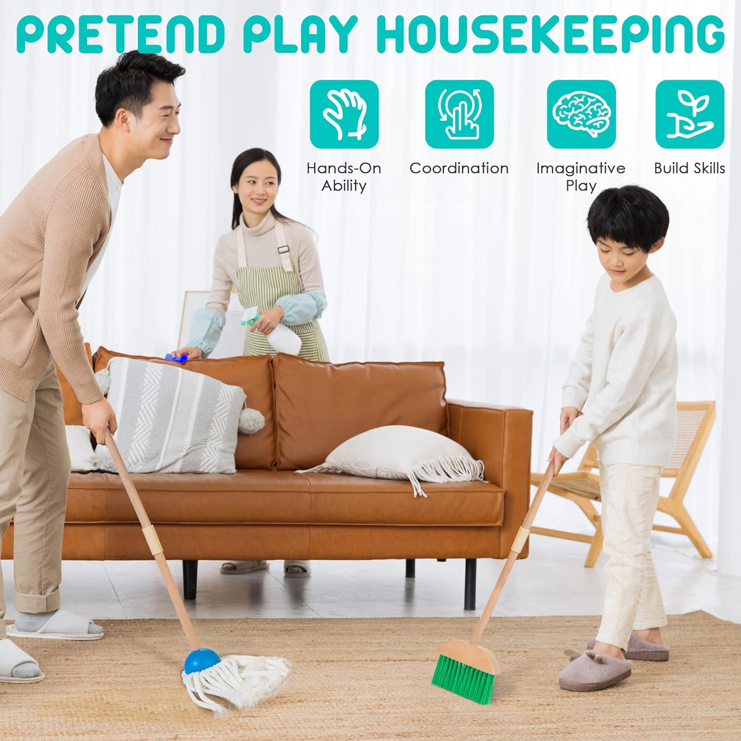 Thumbnail 6 de Wooden Kids Cleaning Set 8 Pieces 🧹